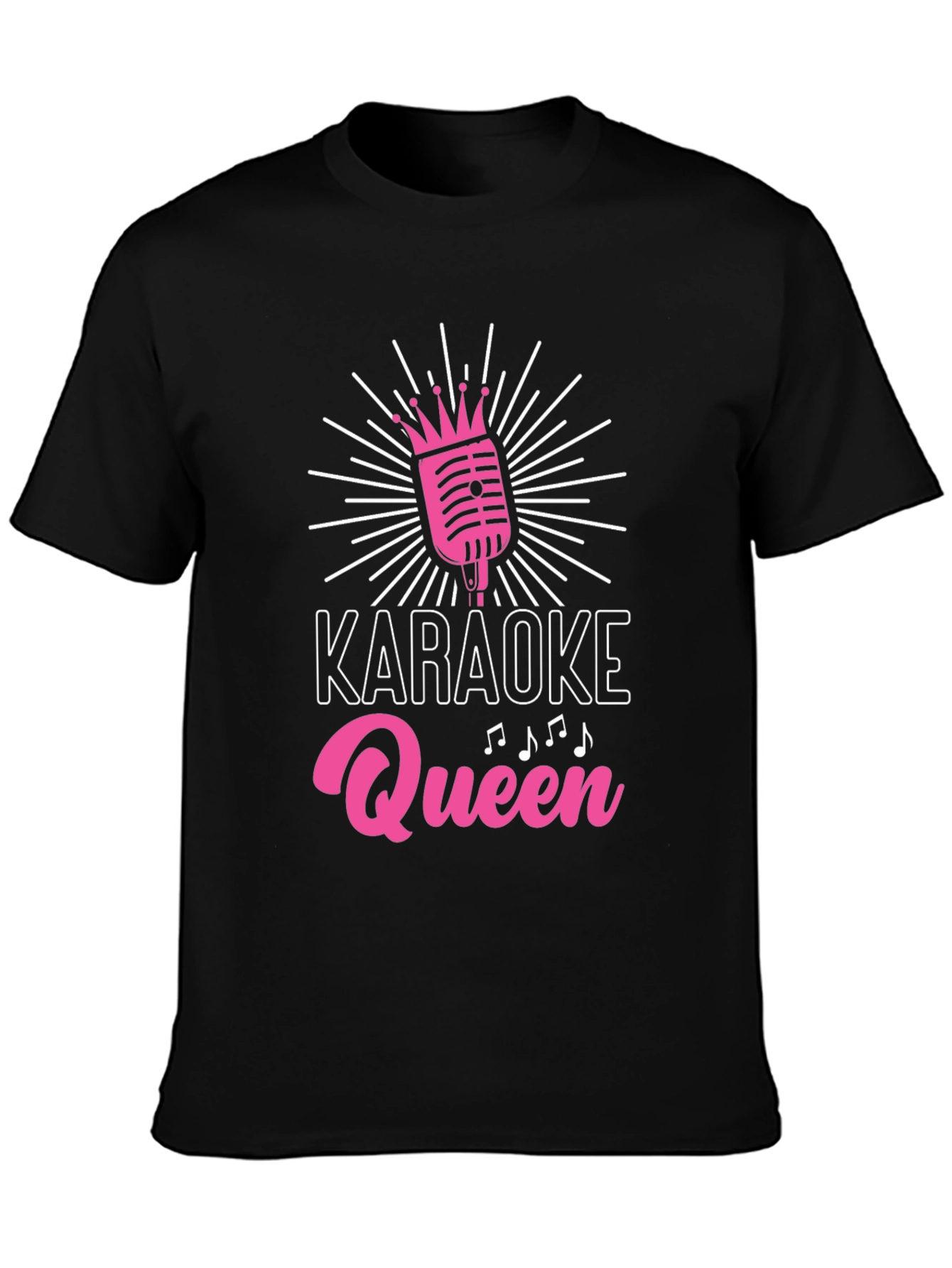 Karaoke Queen Black T-Shirt - Music Lover Gift