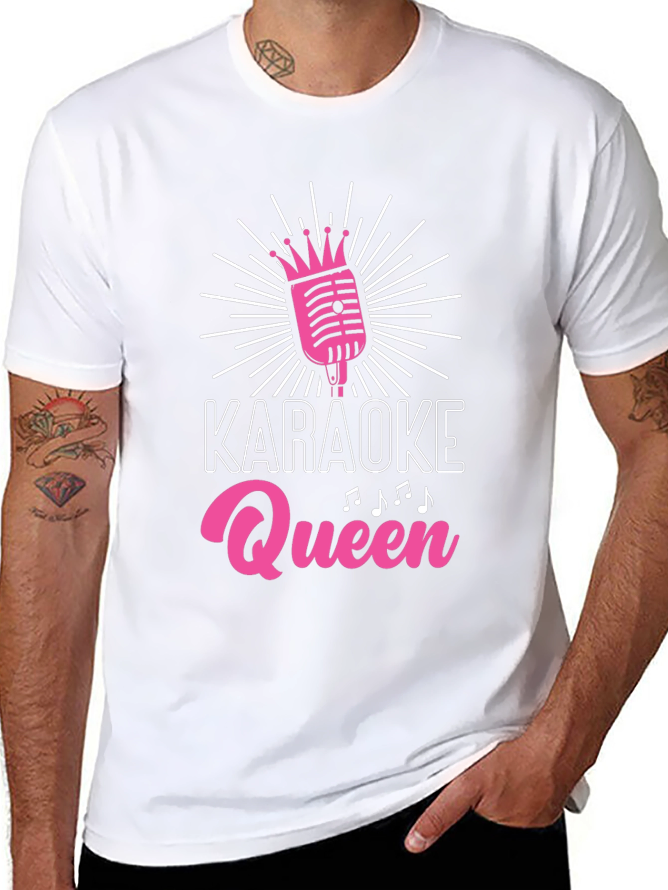 Karaoke Queen Black T-Shirt - Music Lover Gift