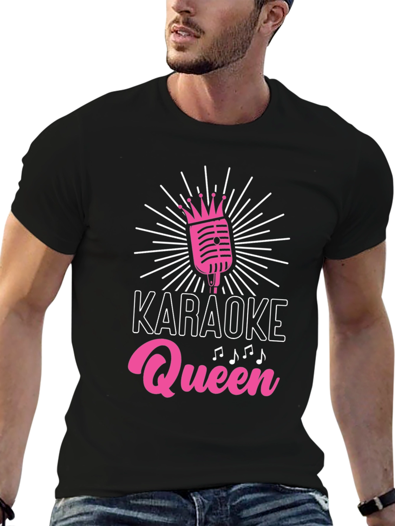 Karaoke Queen Black T-Shirt - Music Lover Gift