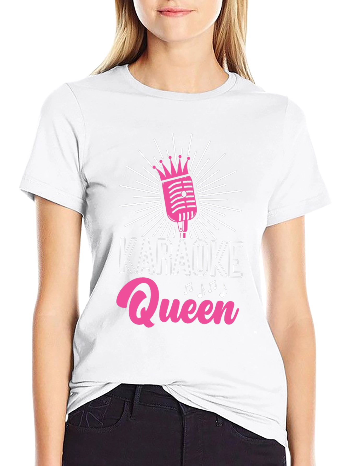 Karaoke Queen Black T-Shirt - Music Lover Gift