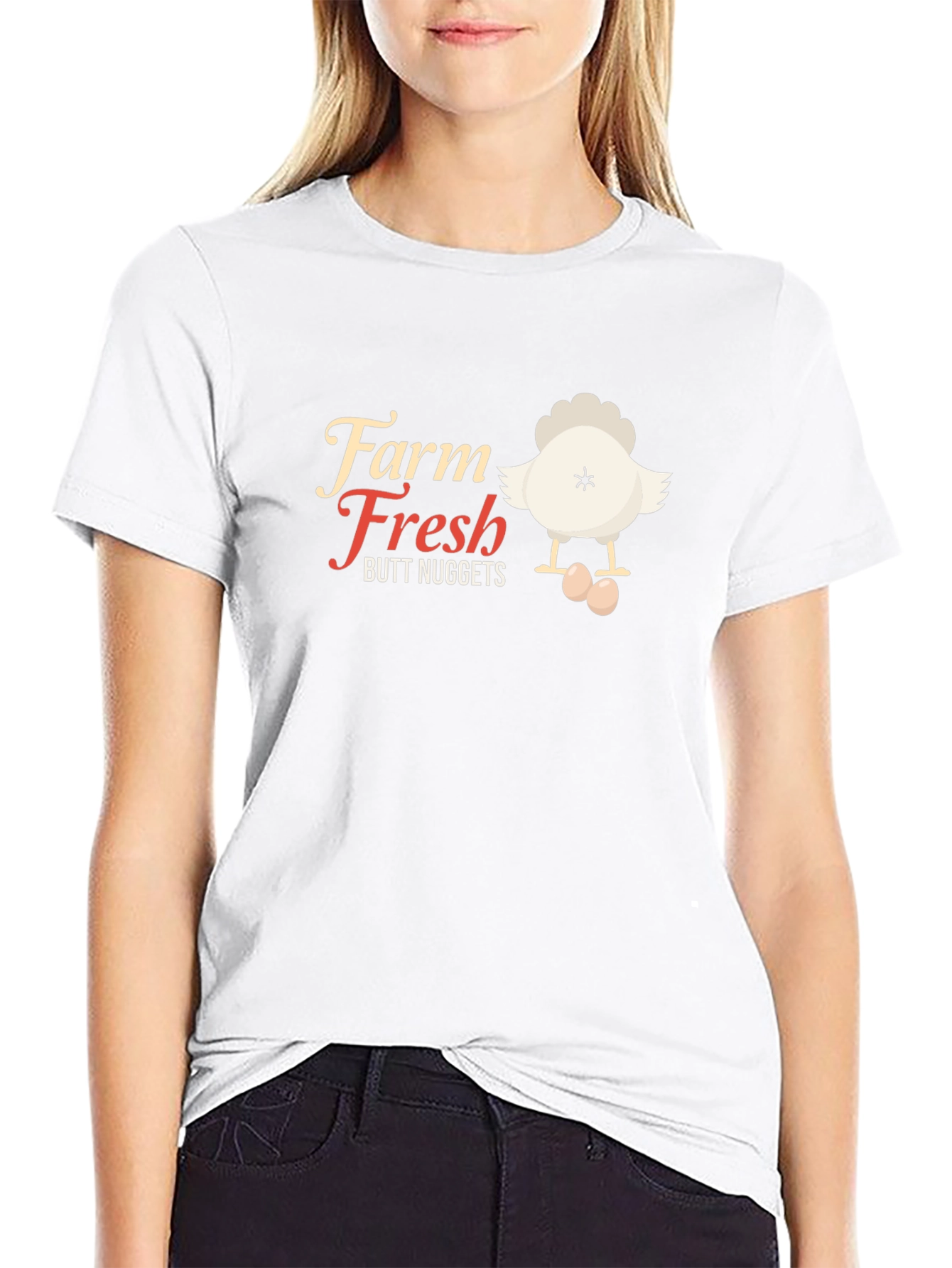Farm Fresh Butt Nuggets Funny Chicken T-Shirt