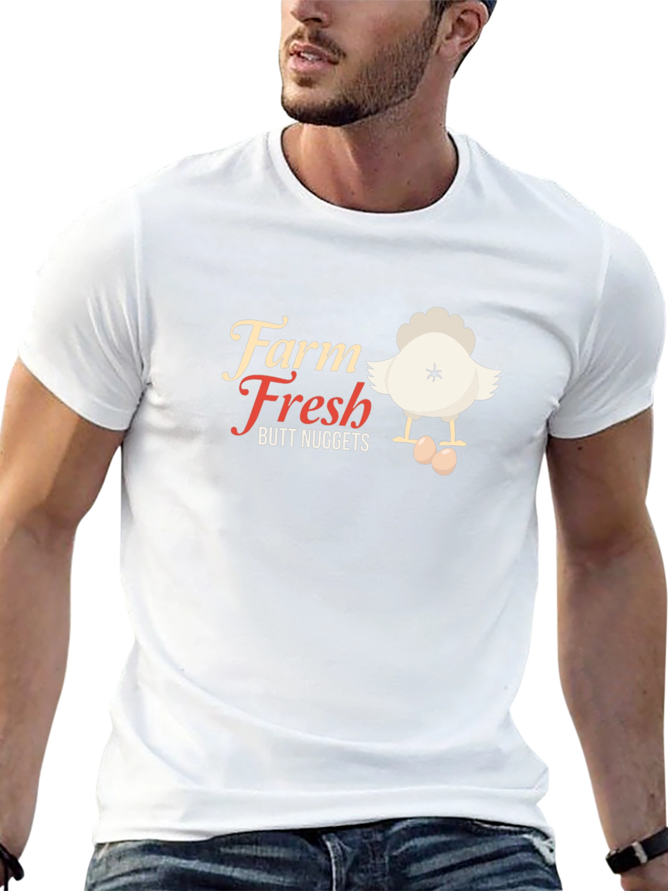 Farm Fresh Butt Nuggets Funny Chicken T-Shirt