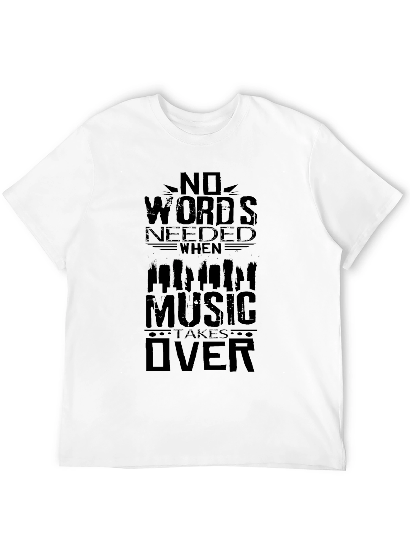 Music Takes Over Graphic Tee - Black