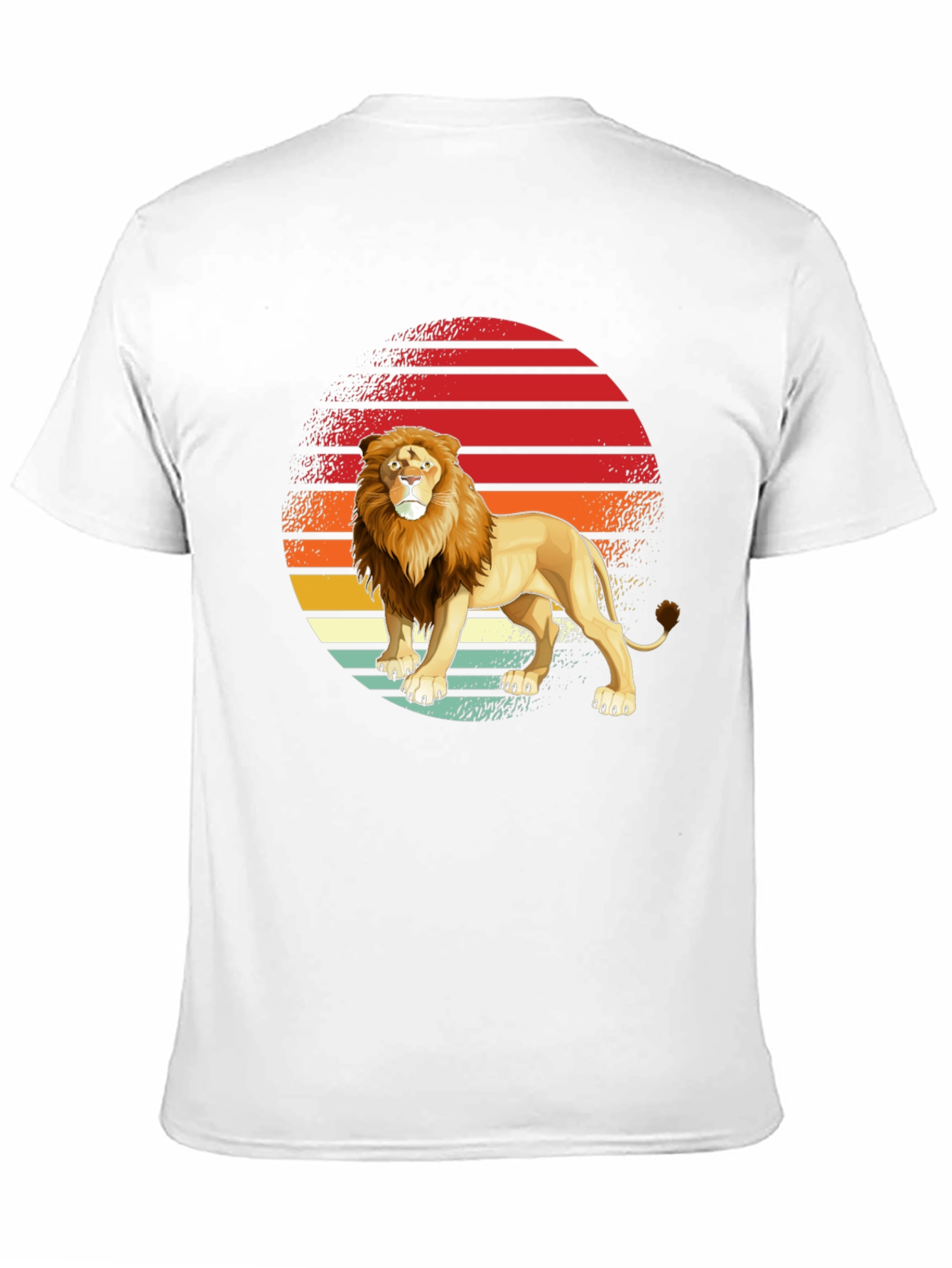 Lion Sunset Graphic Tee - Retro Style
