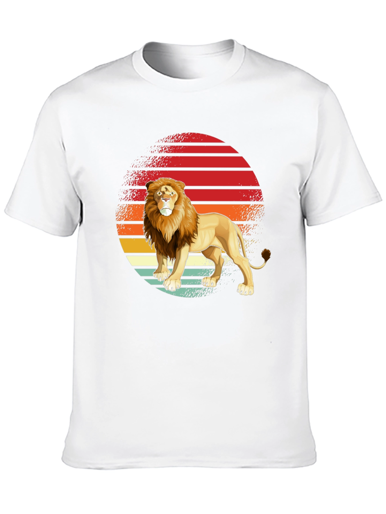 Lion Sunset Graphic Tee - Retro Style