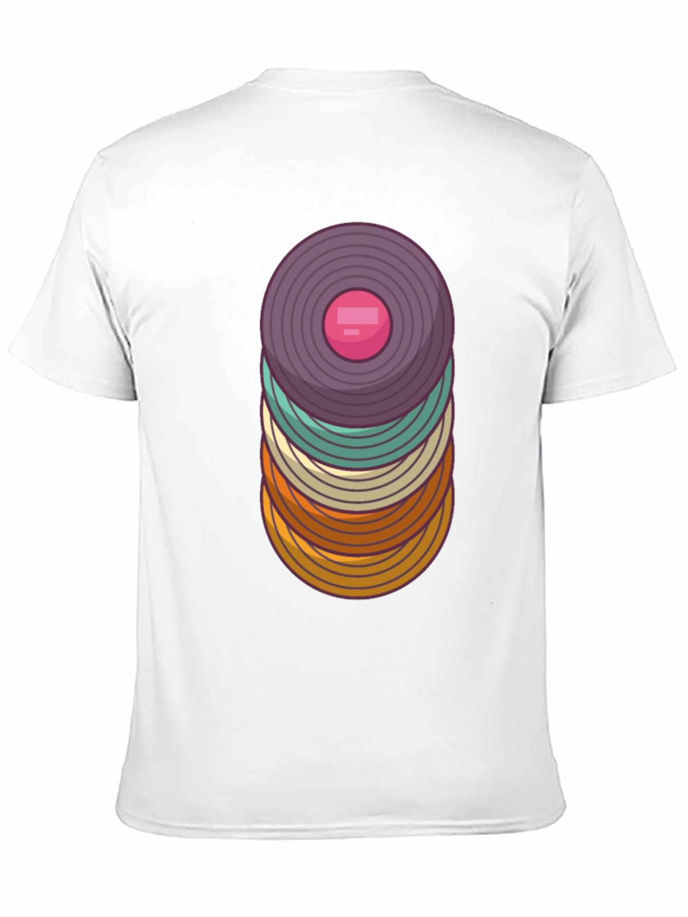 Retro Vinyl Record Stack Graphic T-Shirt