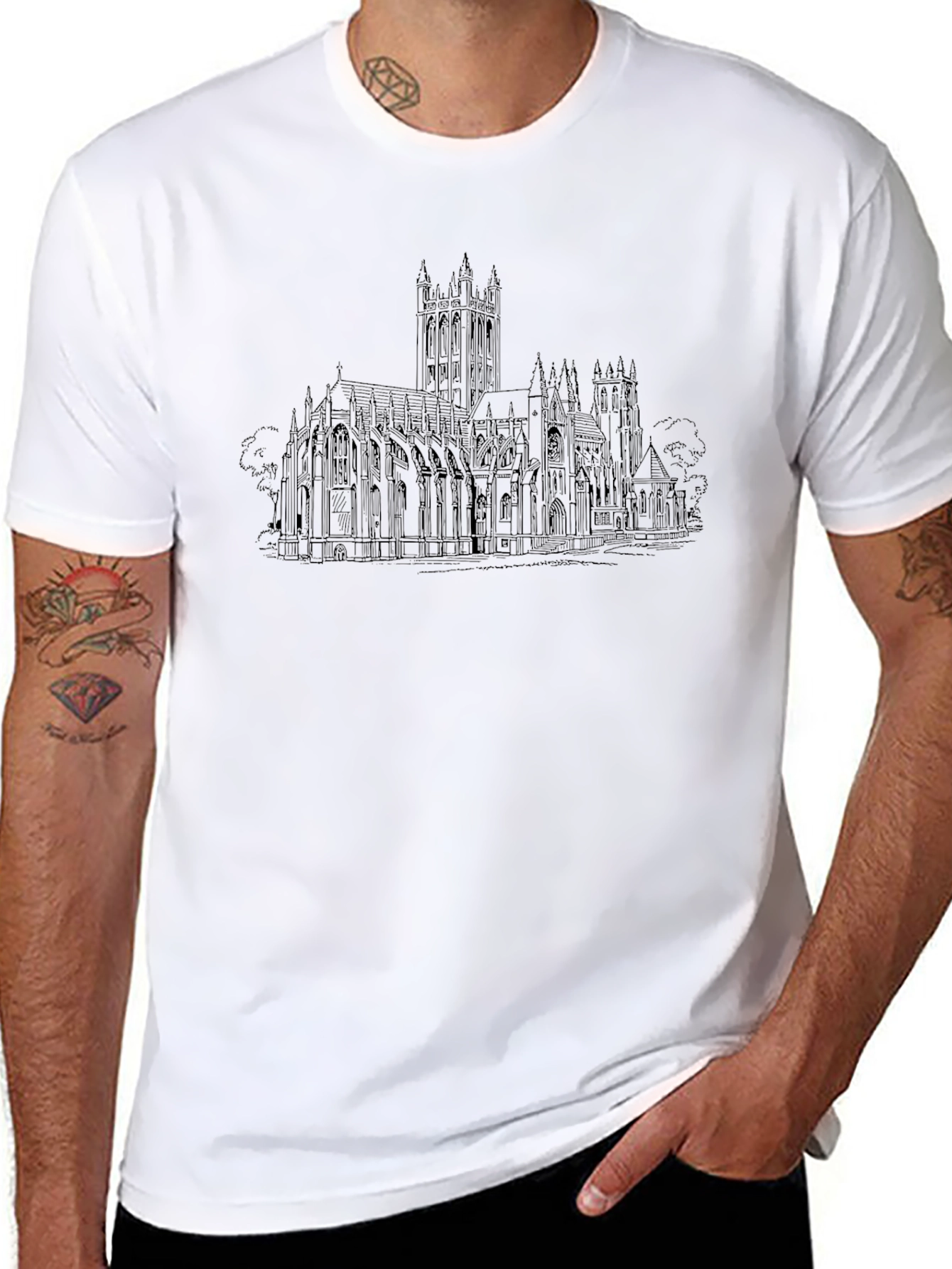 Cathedral Sketch T-Shirt - Classic Black Tee