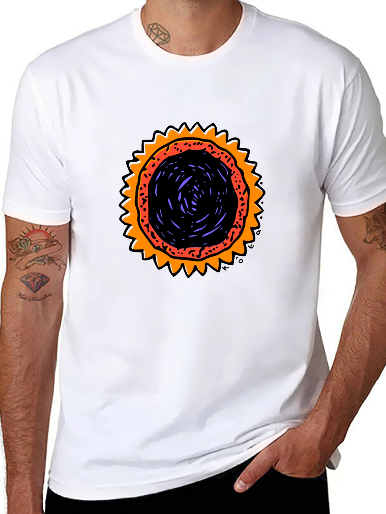 Graphic Sunburst T-Shirt - Black