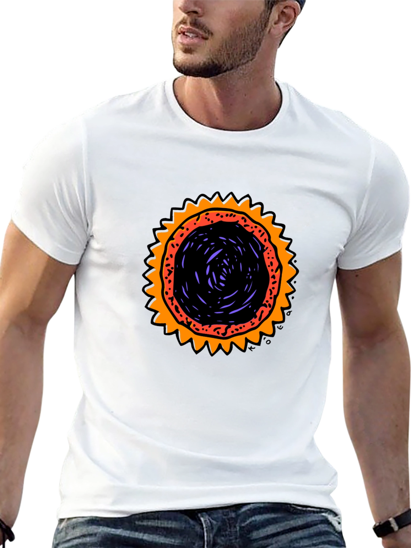 Graphic Sunburst T-Shirt - Black