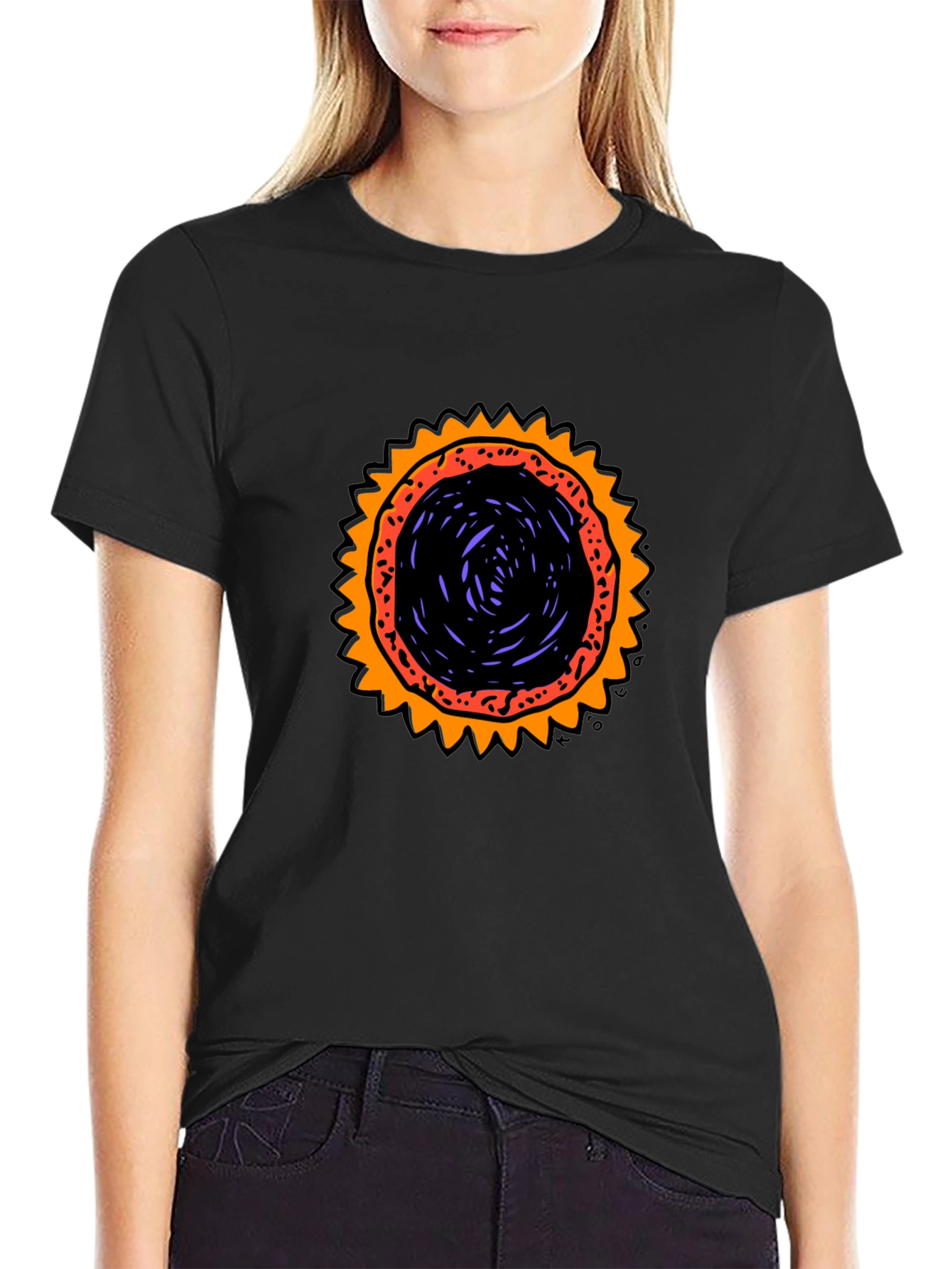 Graphic Sunburst T-Shirt - Black