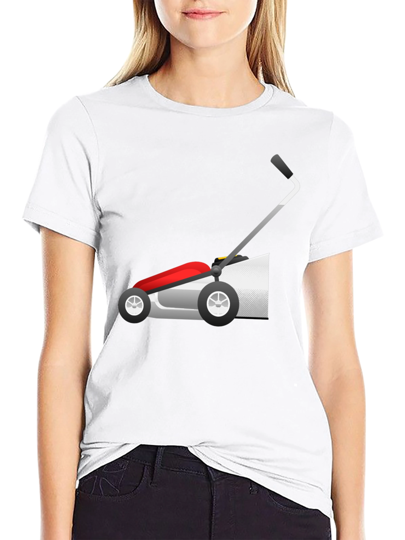 Lawn Mower Graphic Tee - Black Cotton Blend