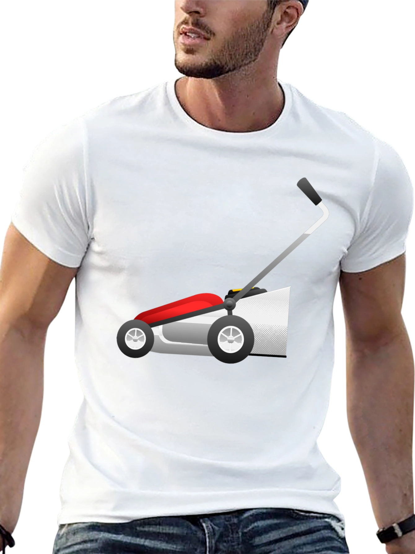 Lawn Mower Graphic Tee - Black Cotton Blend
