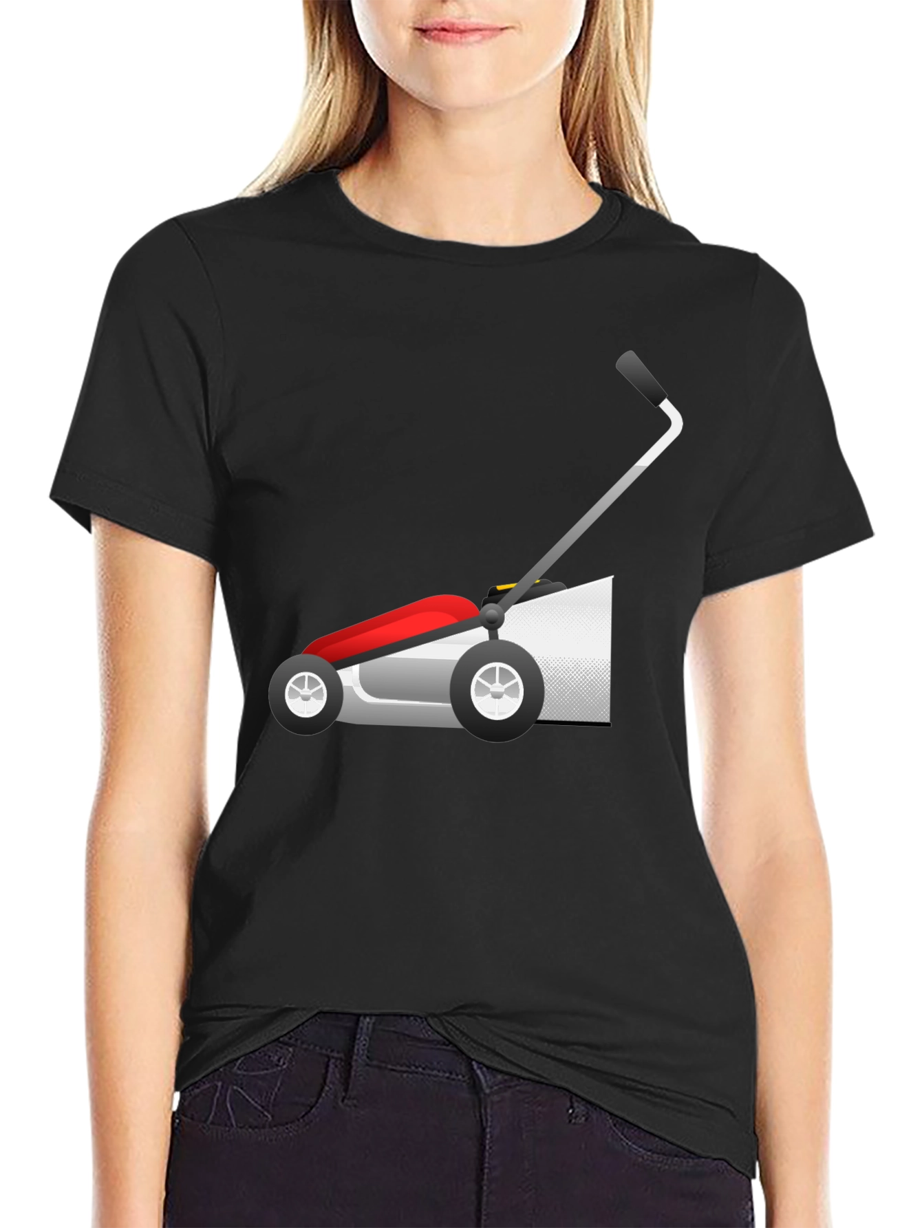 Lawn Mower Graphic Tee - Black Cotton Blend