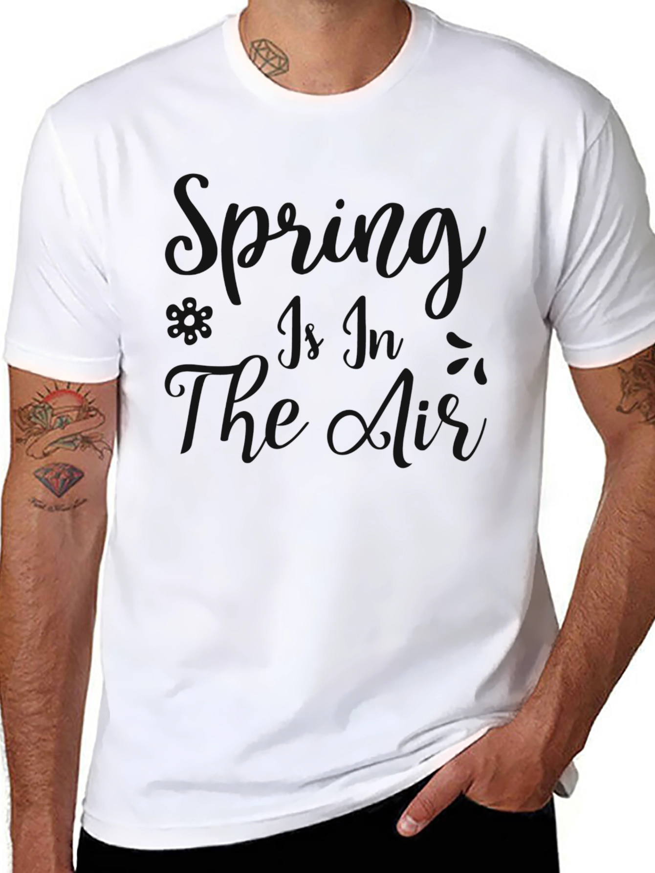 Mens Black Graphic Tee - Casual Style