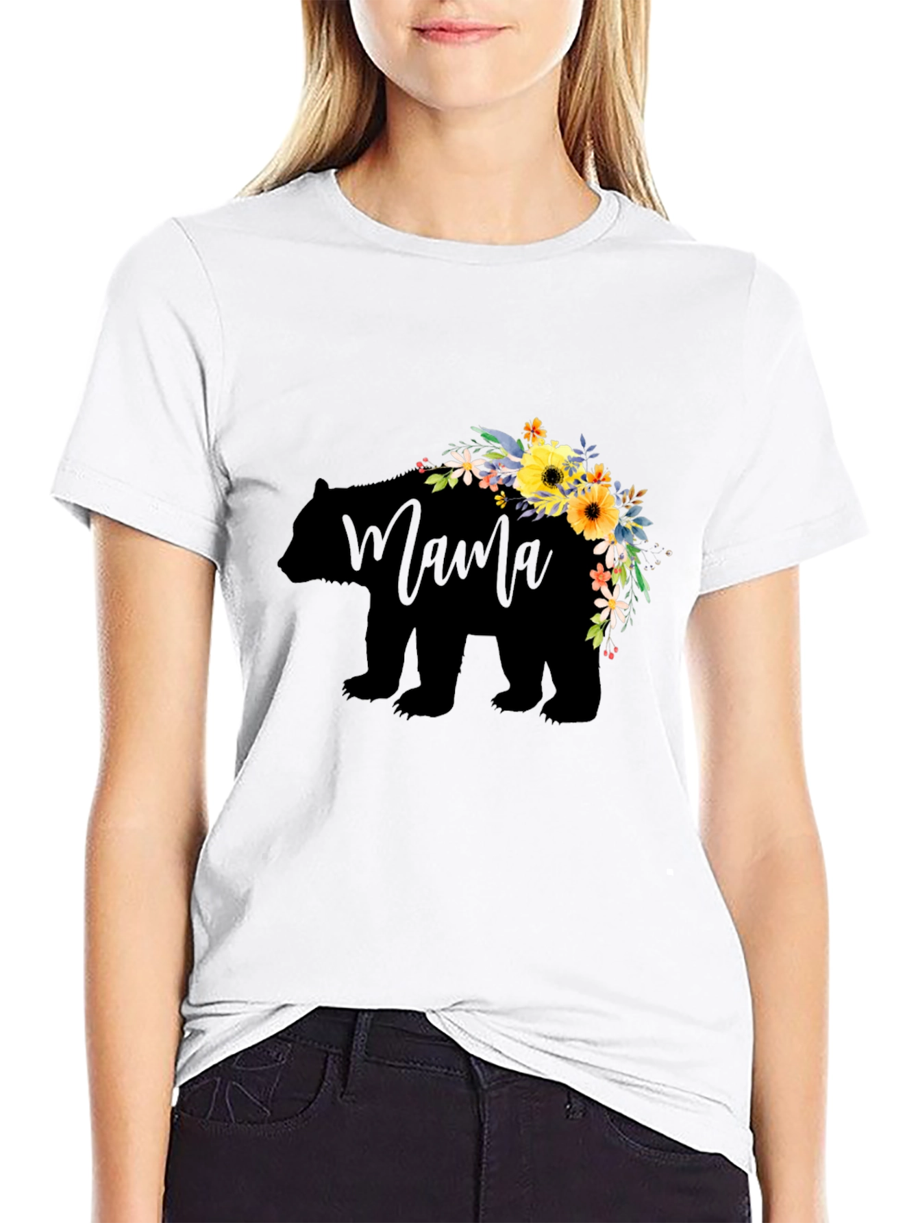 Mama Bear Floral Graphic T-Shirt