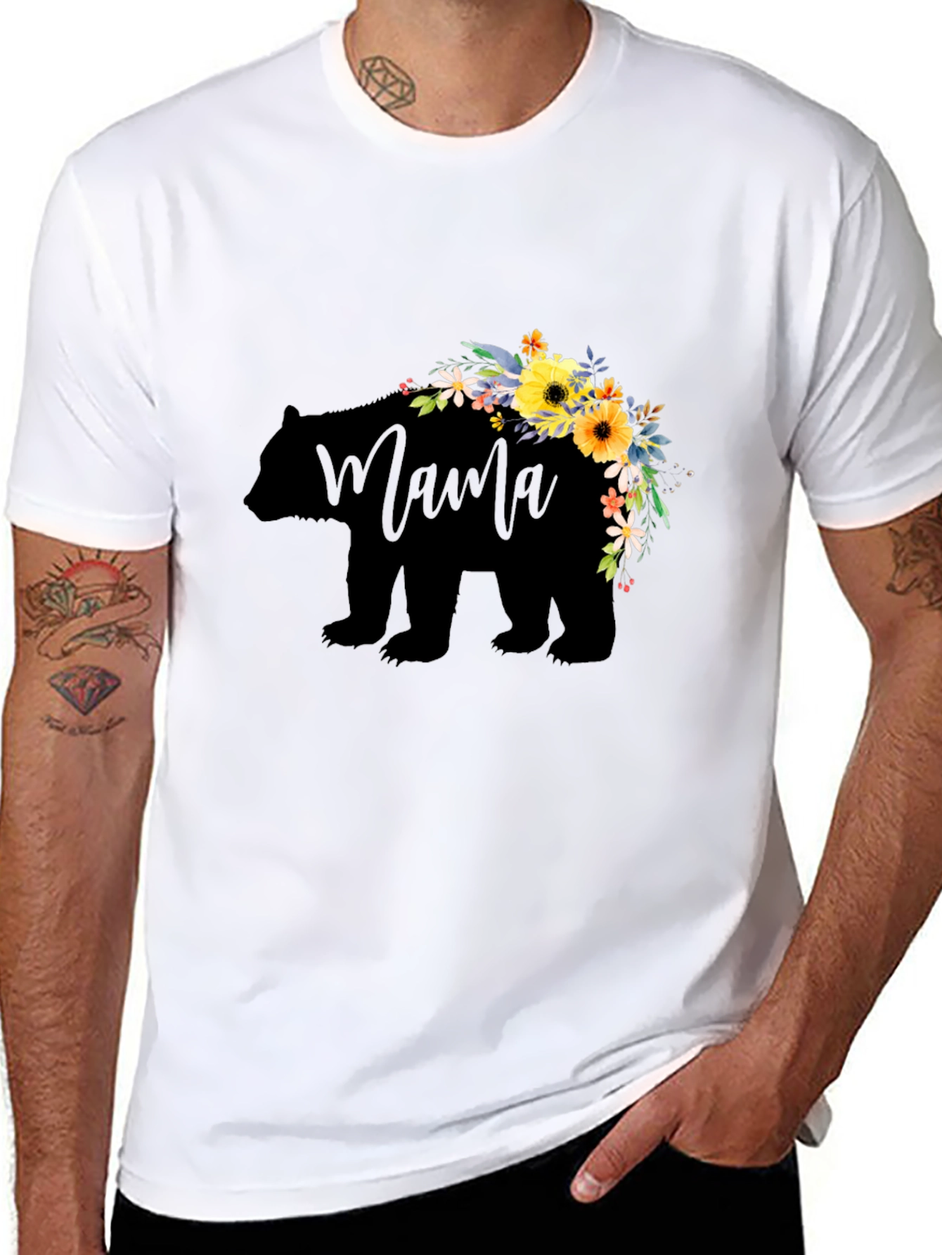 Mama Bear Floral Graphic T-Shirt