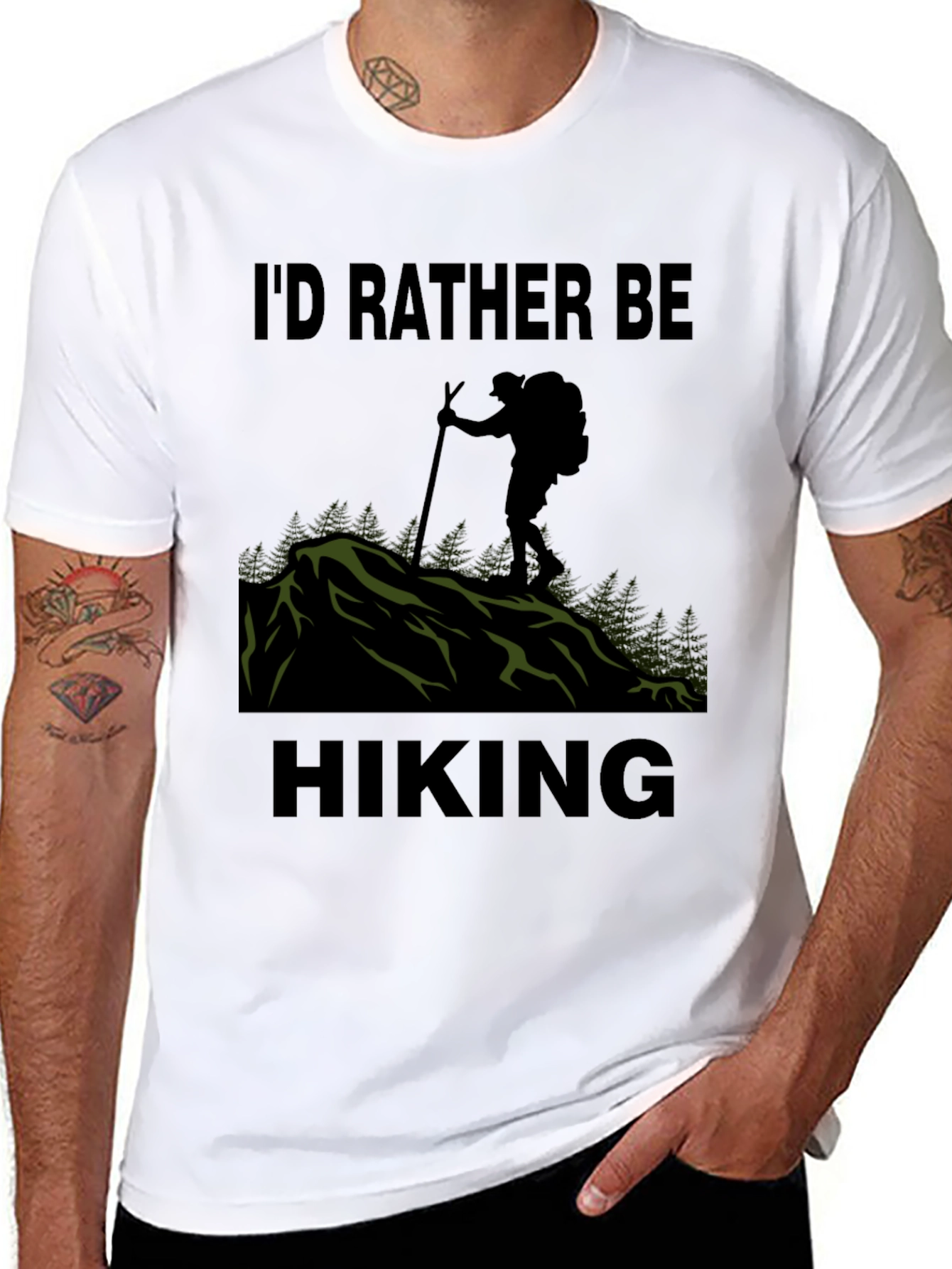 Id Rather Be Hiking T-Shirt - Black