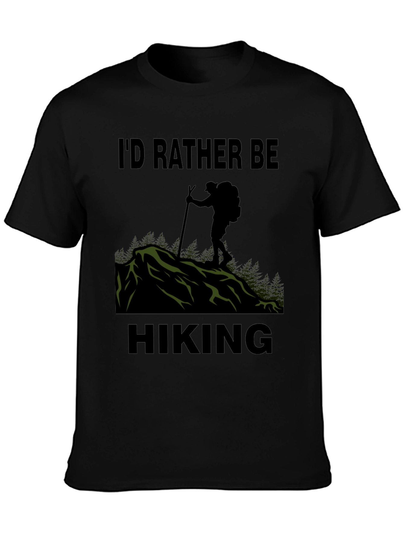 Id Rather Be Hiking T-Shirt - Black