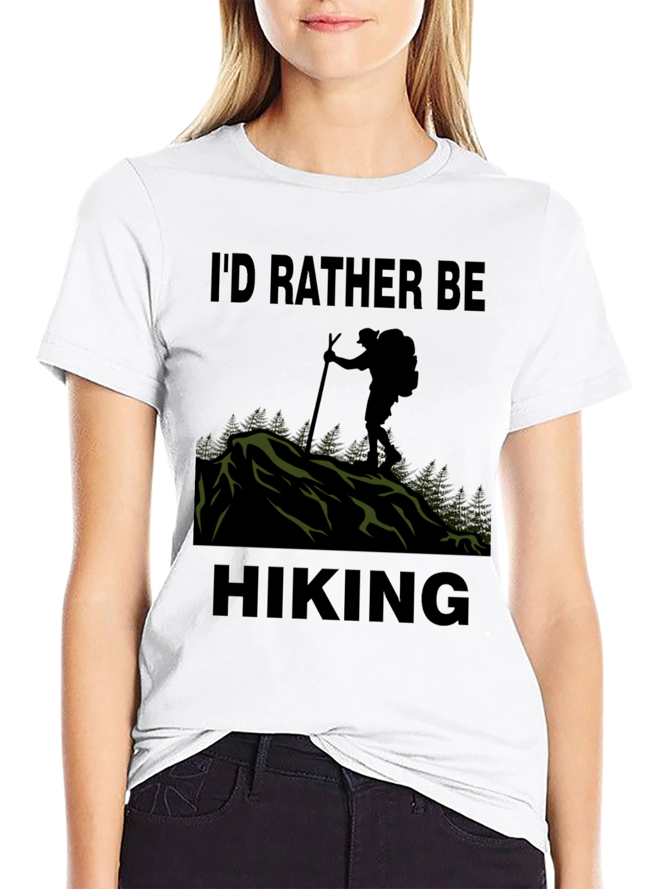 Id Rather Be Hiking T-Shirt - Black