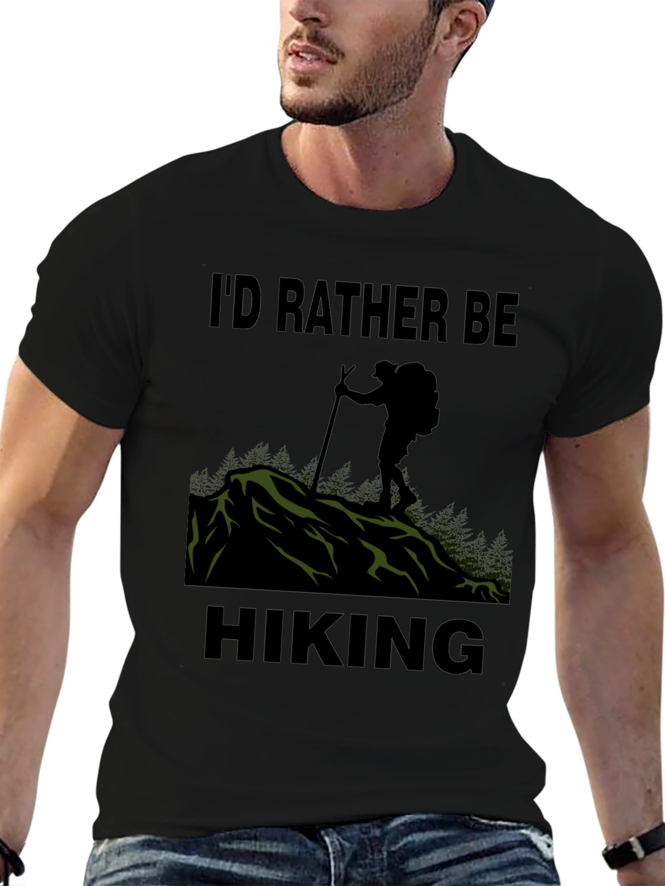 Id Rather Be Hiking T-Shirt - Black