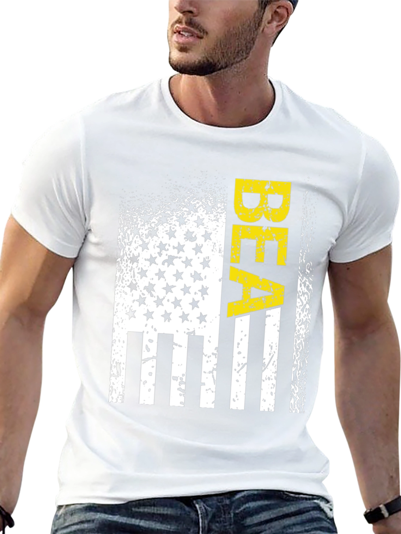Distressed American Flag BEA Graphic T-Shirt