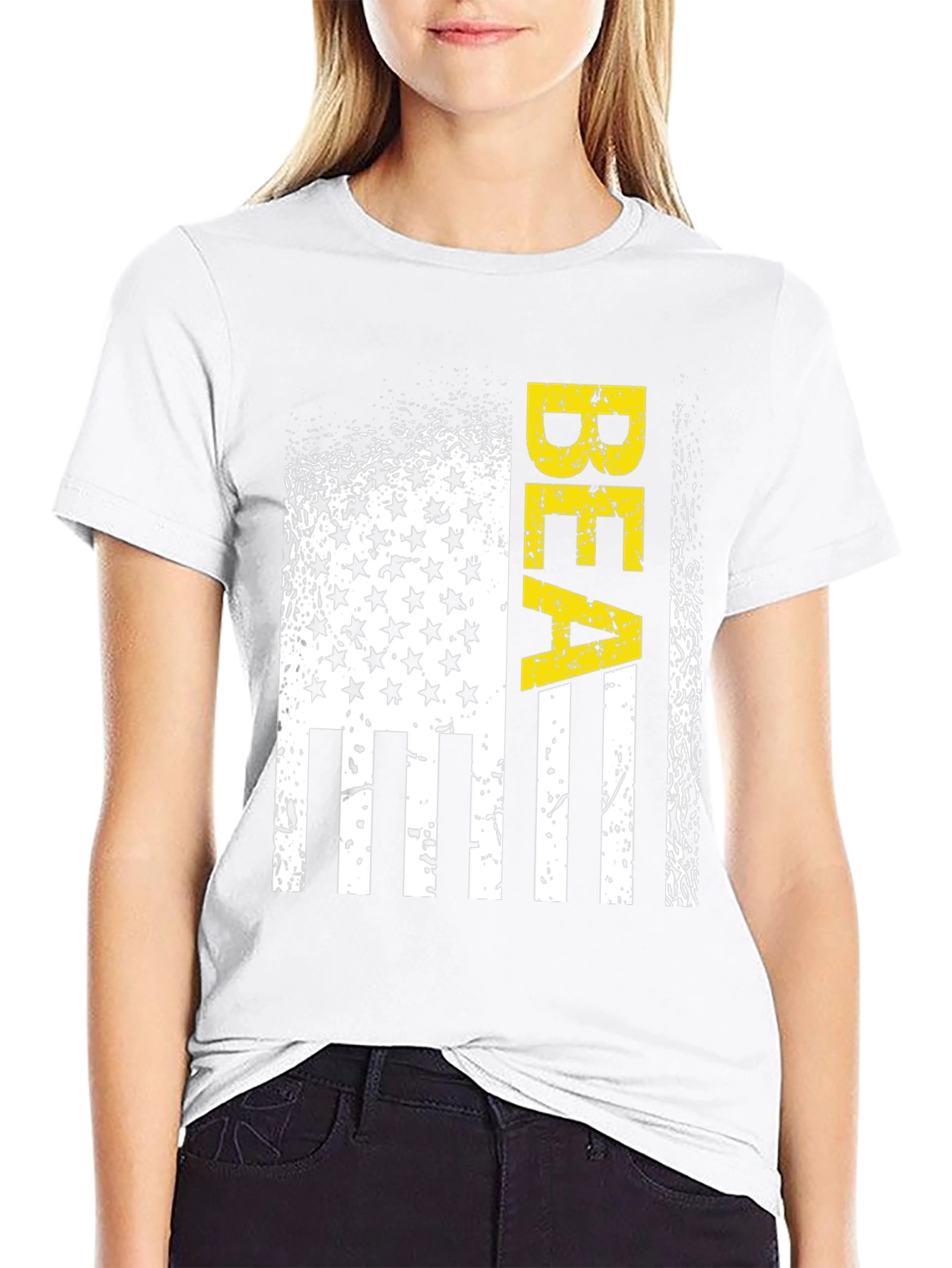 Distressed American Flag BEA Graphic T-Shirt