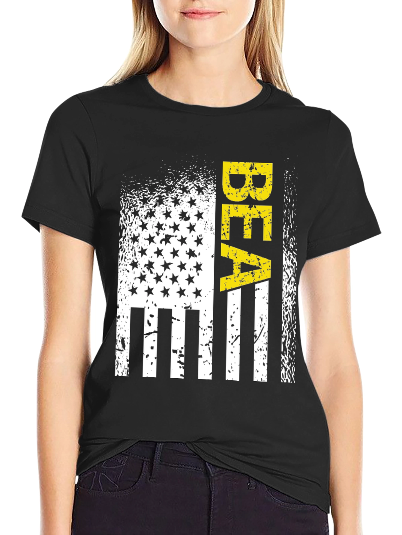 Distressed American Flag BEA Graphic T-Shirt