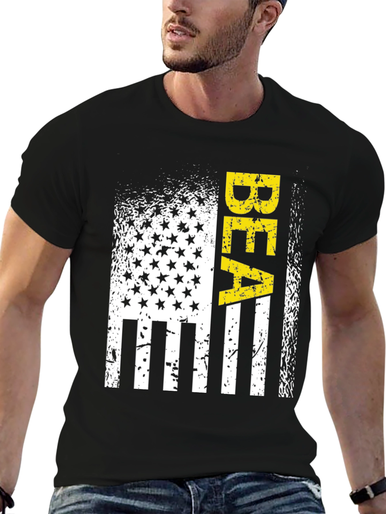Distressed American Flag BEA Graphic T-Shirt