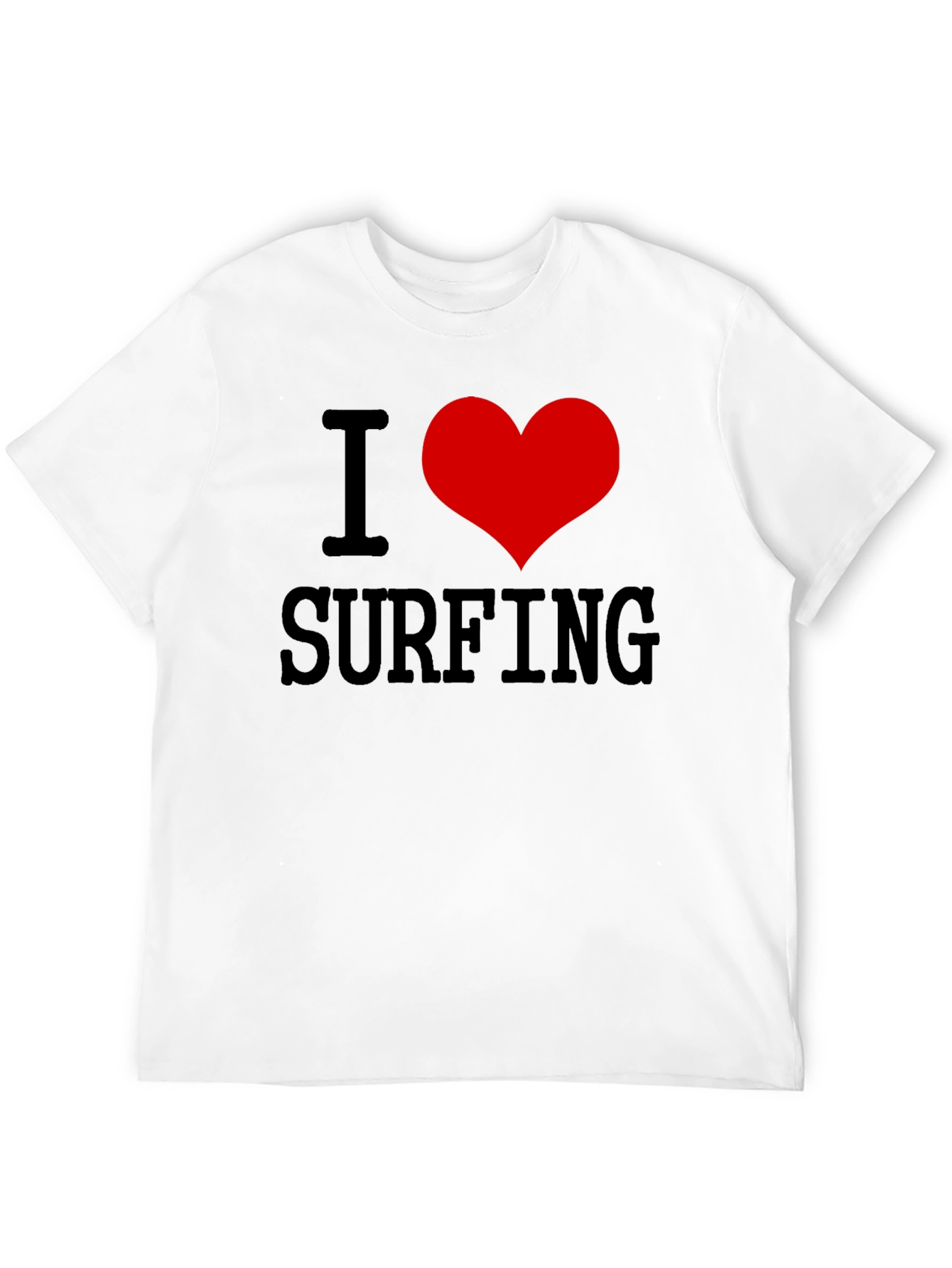I Love Surfing Black Graphic Tee