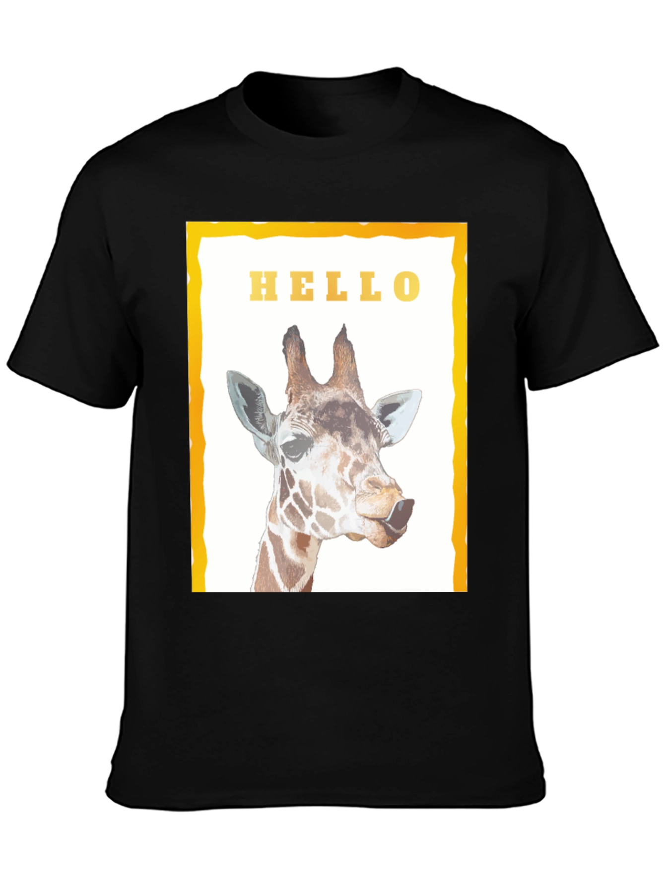 Giraffe Hello Graphic Print T-Shirt - Stylish Unisex Tee