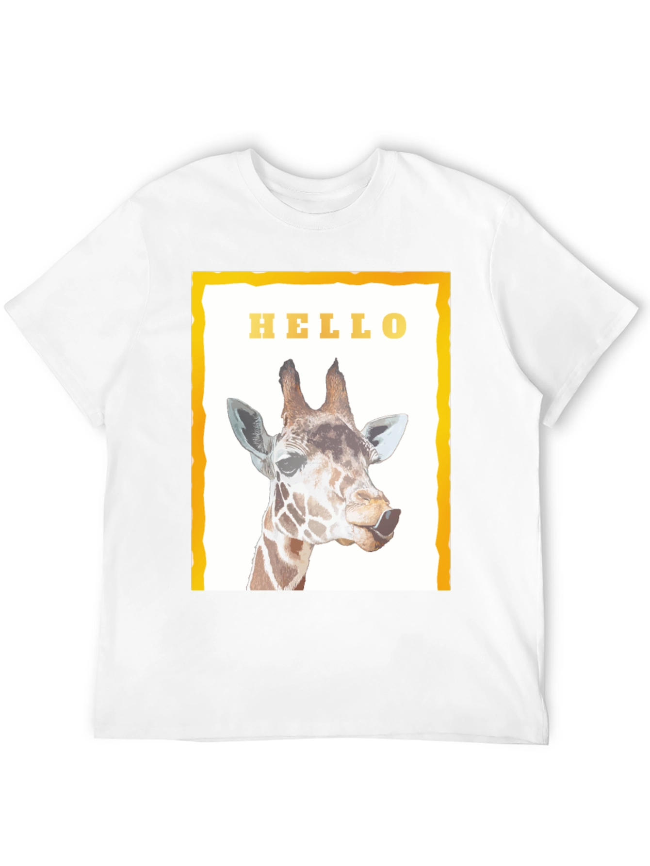 Giraffe Hello Graphic Print T-Shirt - Stylish Unisex Tee