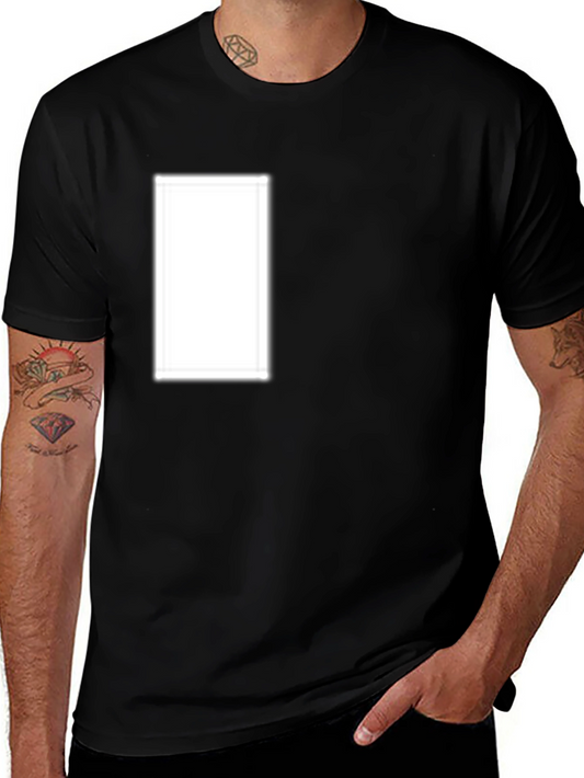 Black Crew Neck Tee with Customizable Chest Design Area