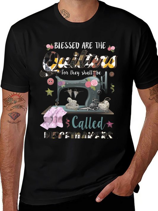 Blessed Quilters T-Shirt - Sewing Machine Design