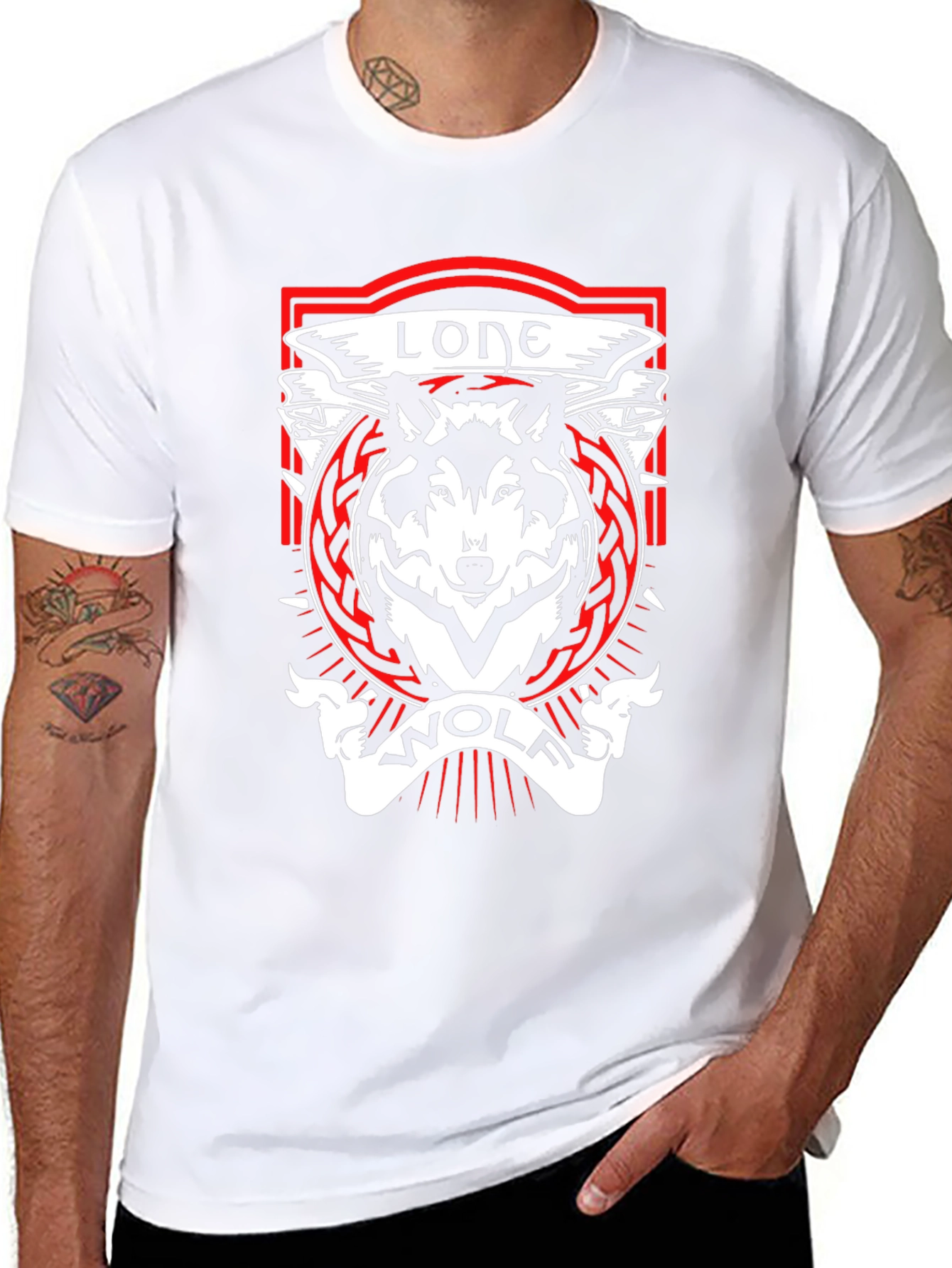 Lone Wolf Graphic Tee - Black Cotton T-Shirt
