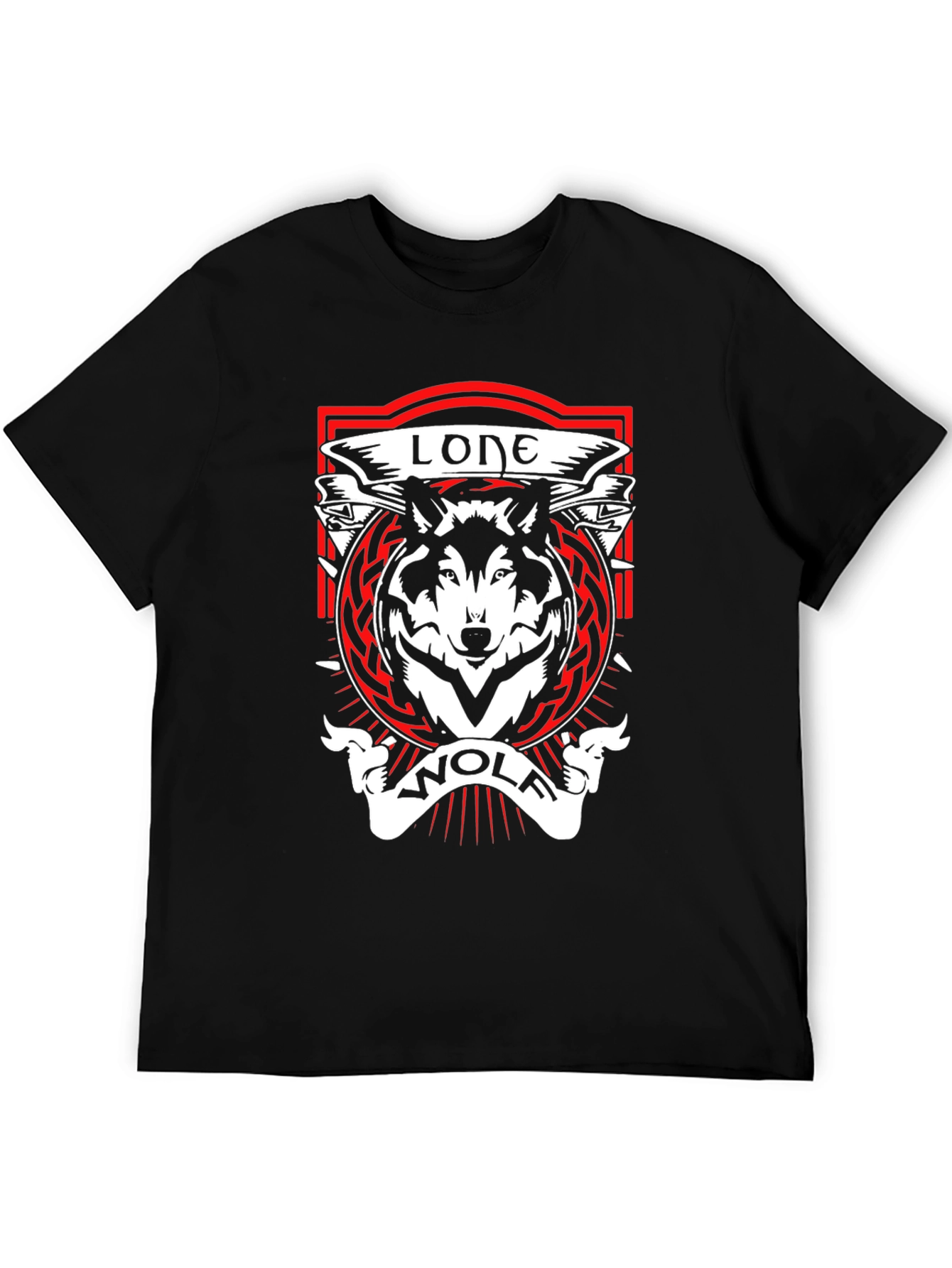 Lone Wolf Graphic Tee - Black Cotton T-Shirt