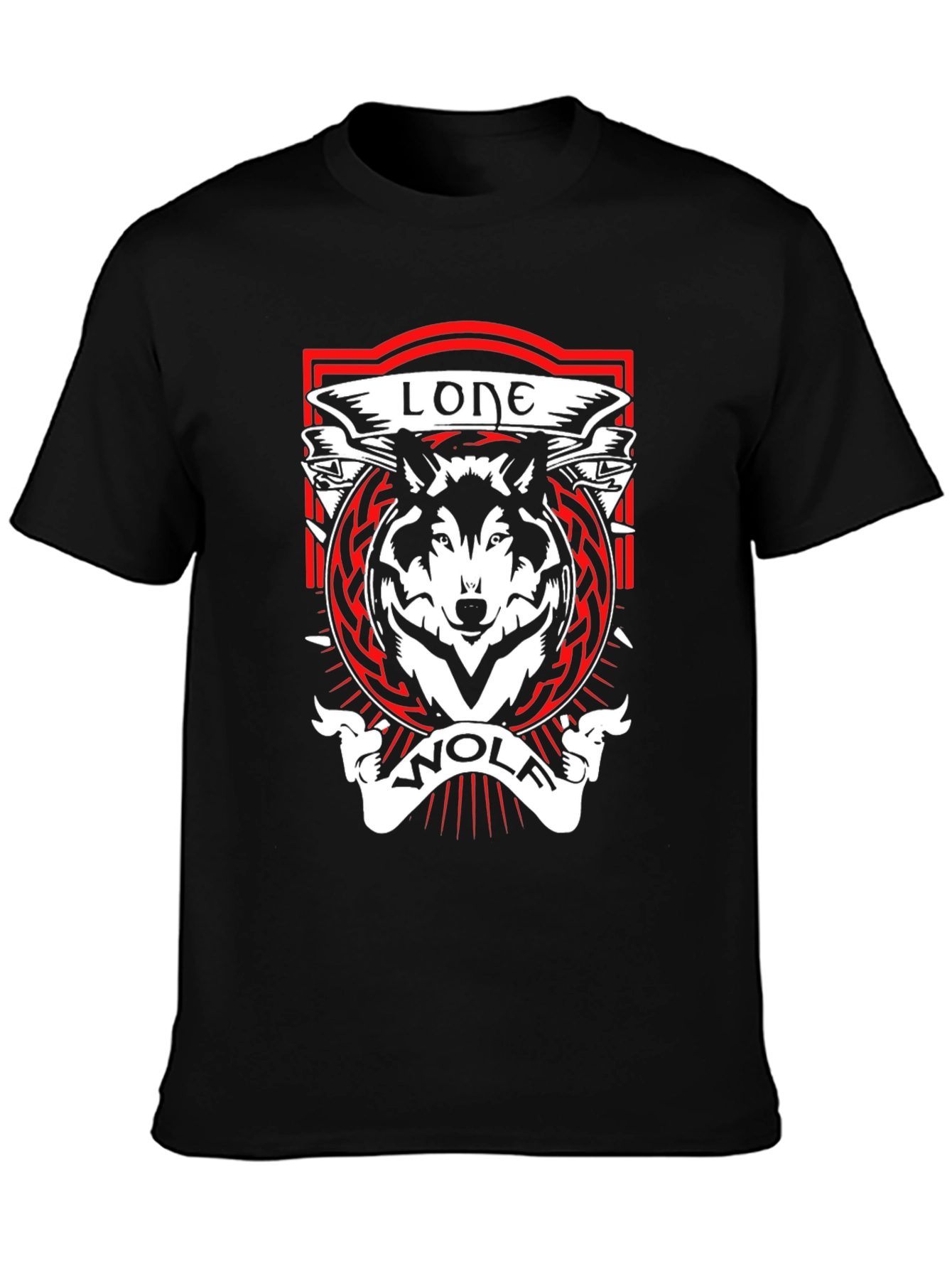 Lone Wolf Graphic Tee - Black Cotton T-Shirt