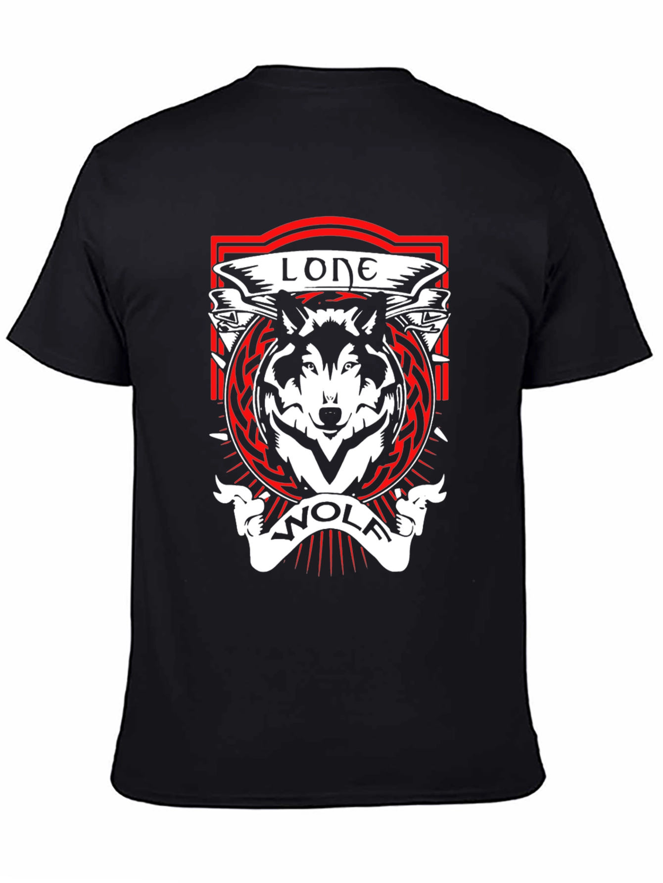 Lone Wolf Graphic Tee - Black Cotton T-Shirt