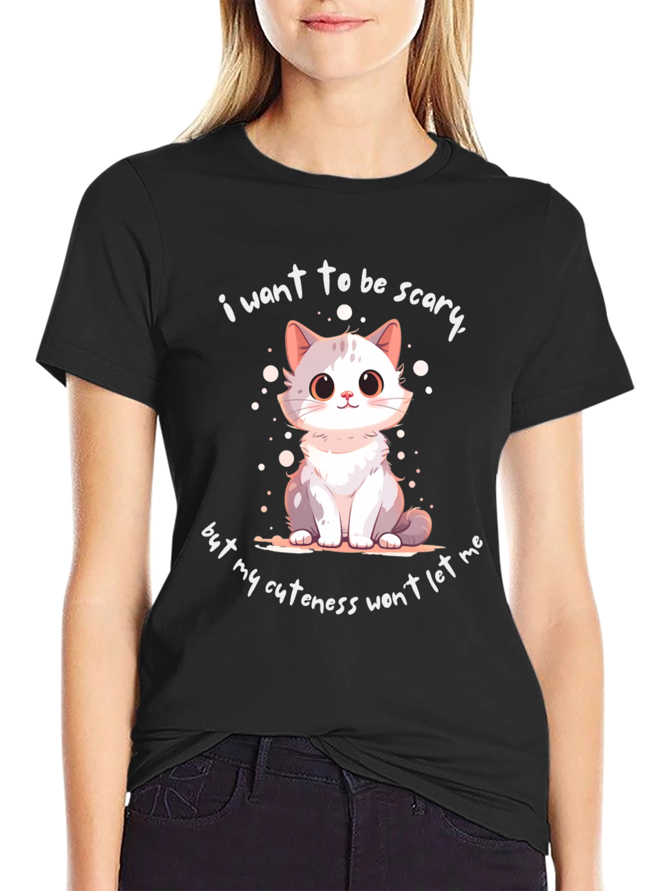Cute Cat Graphic T-Shirt - Funny Saying