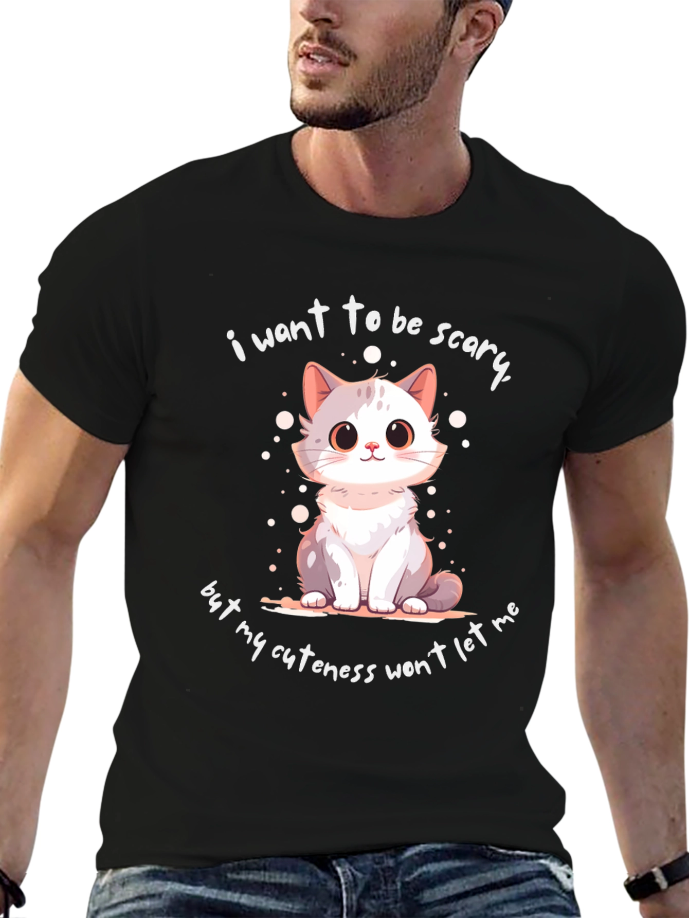 Cute Cat Graphic T-Shirt - Funny Saying