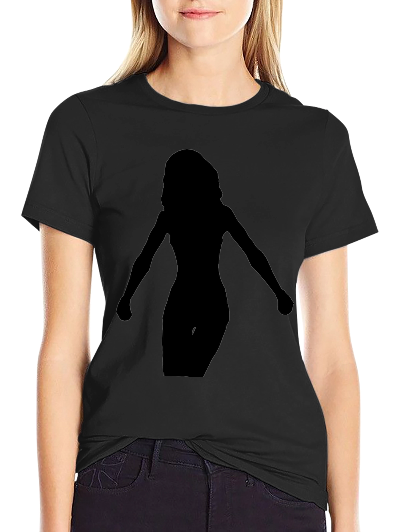 Silhouette Graphic Tee - Modern Fit Black T-Shirt
