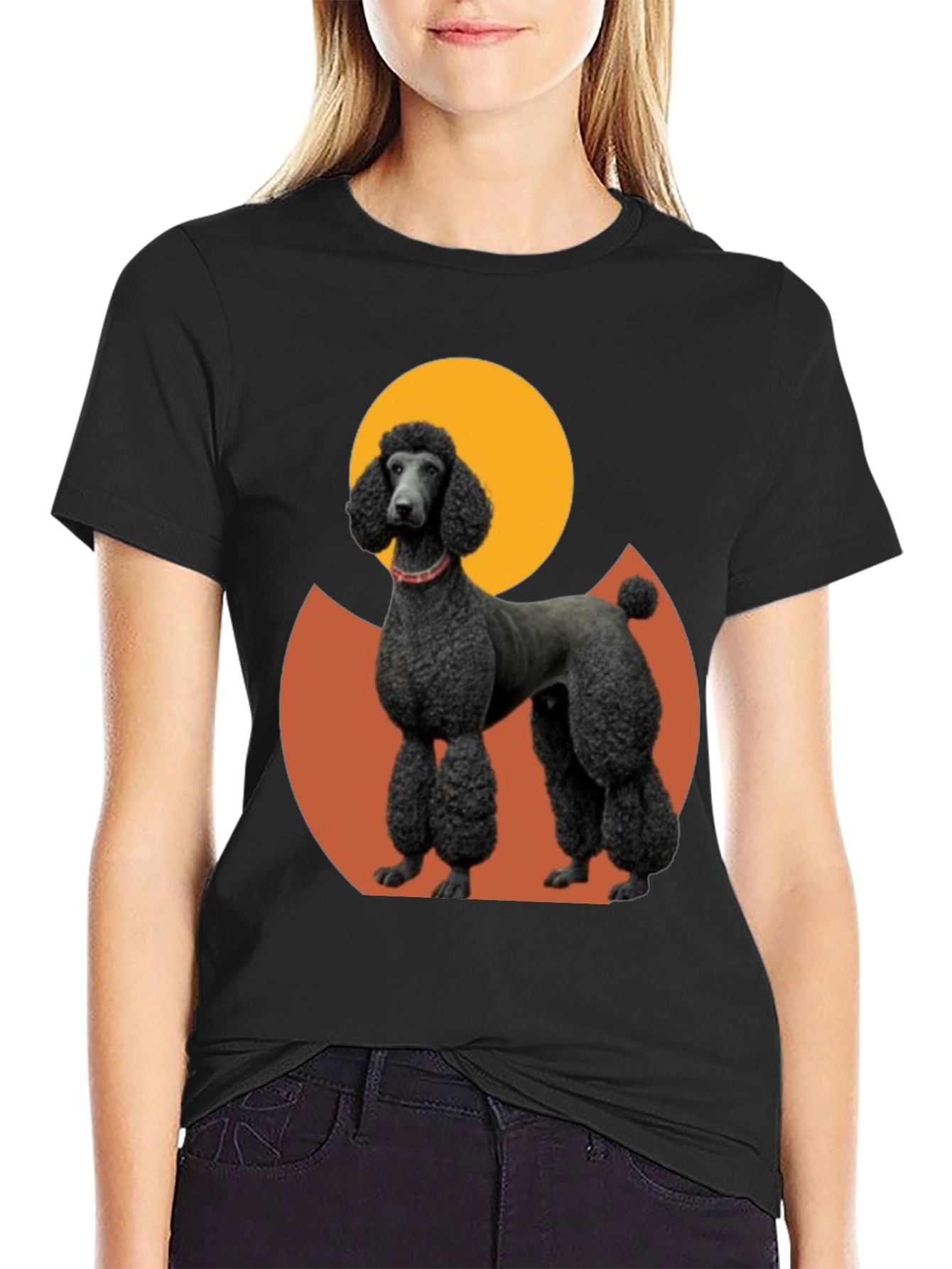Poodle Graphic Tee - Black Cotton Blend
