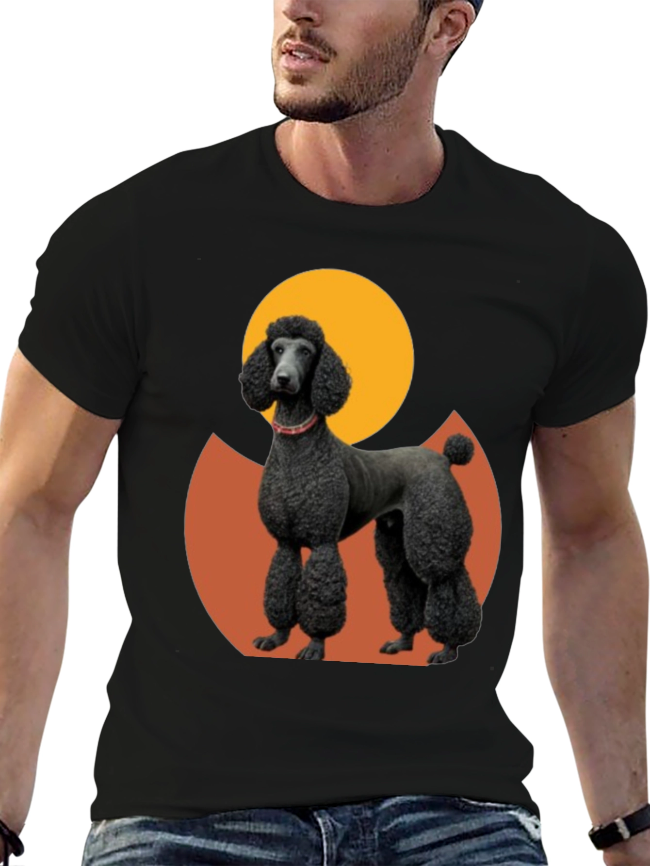 Poodle Graphic Tee - Black Cotton Blend