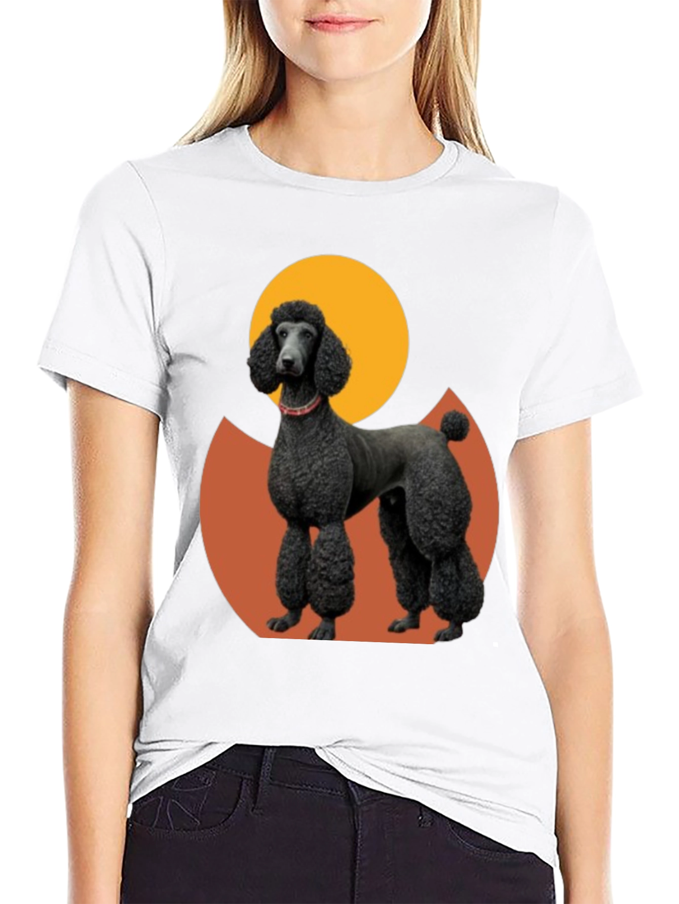 Poodle Graphic Tee - Black Cotton Blend