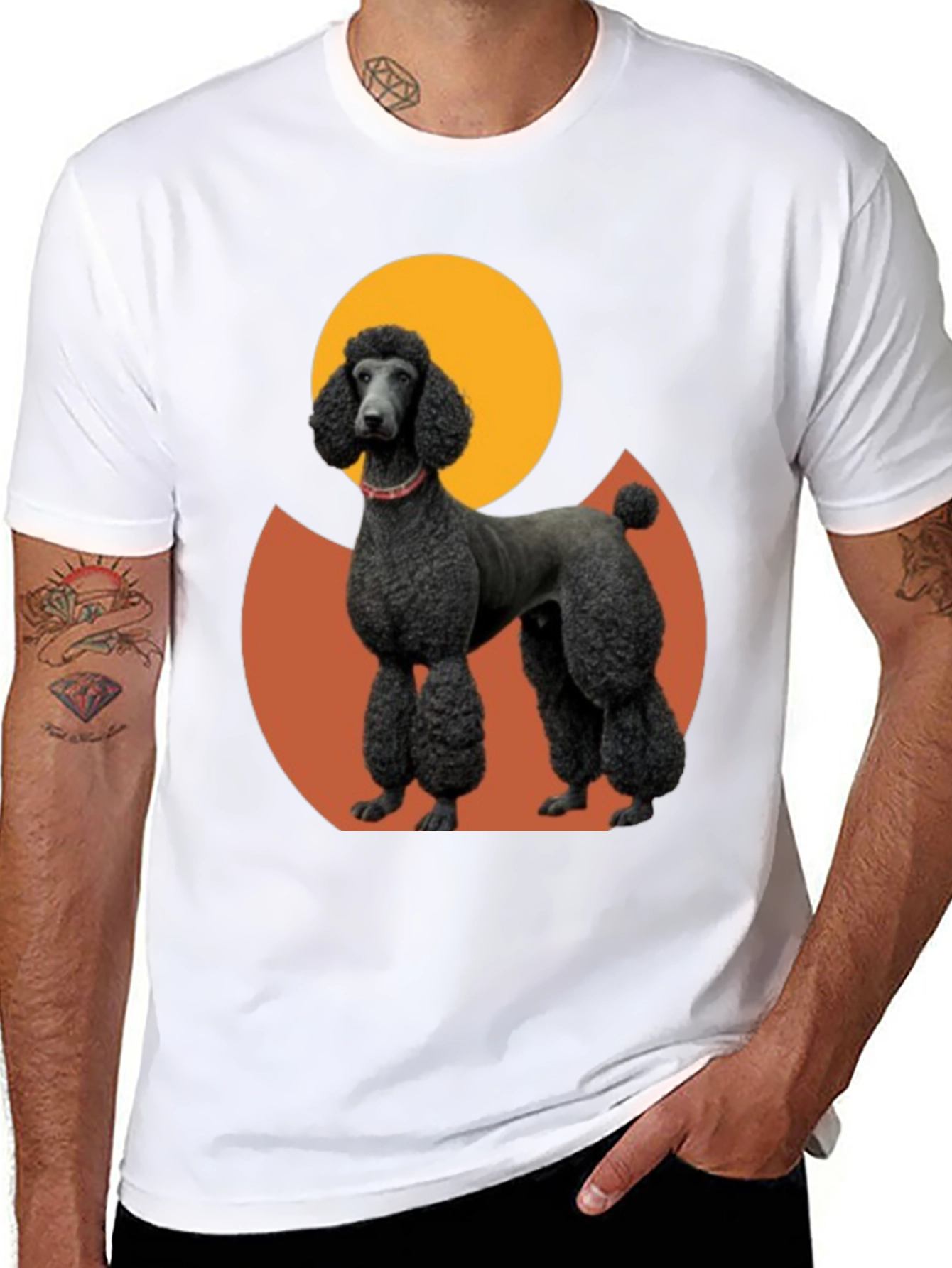 Poodle Graphic Tee - Black Cotton Blend