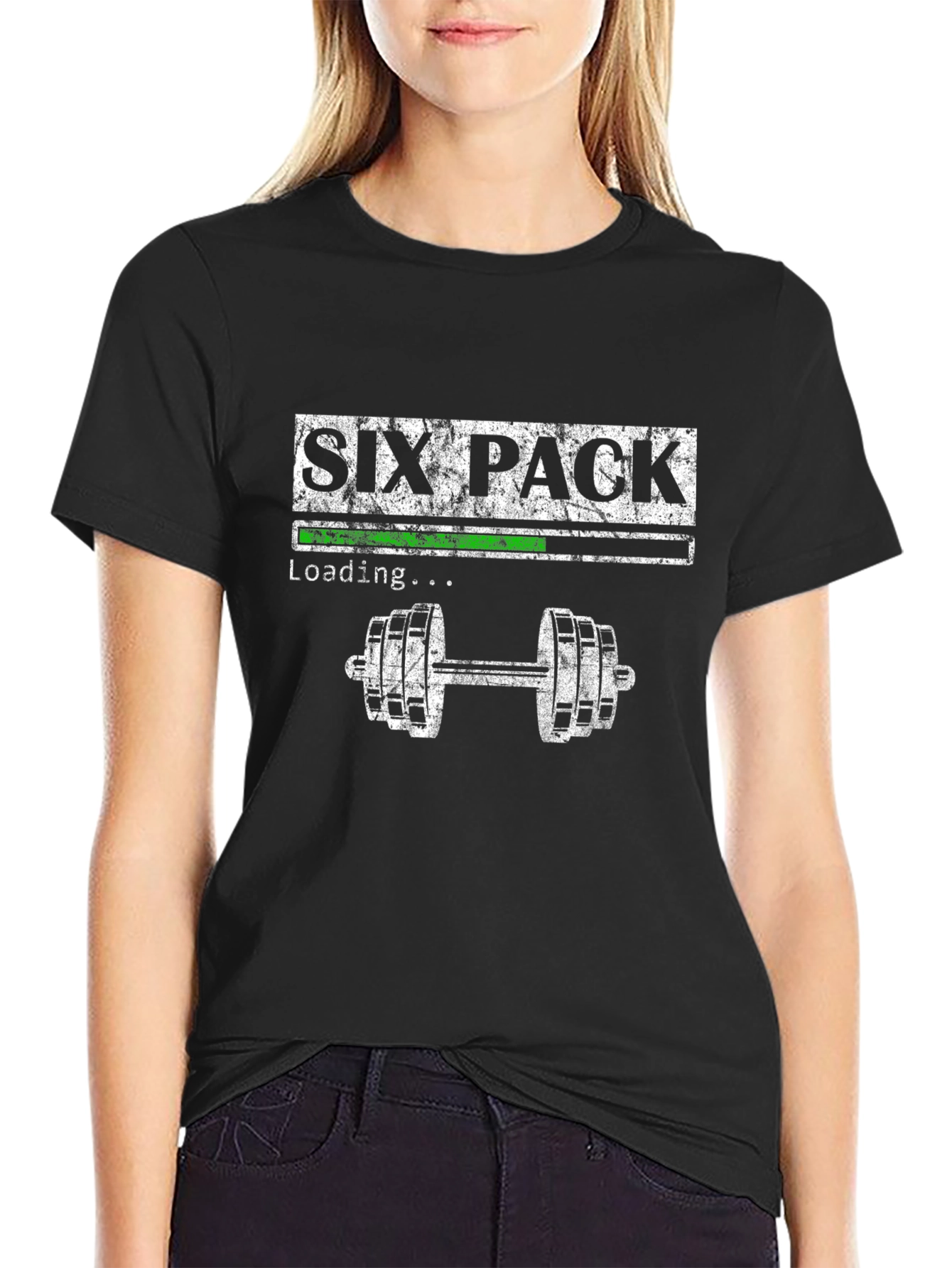 Six Pack Loading Black T-Shirt
