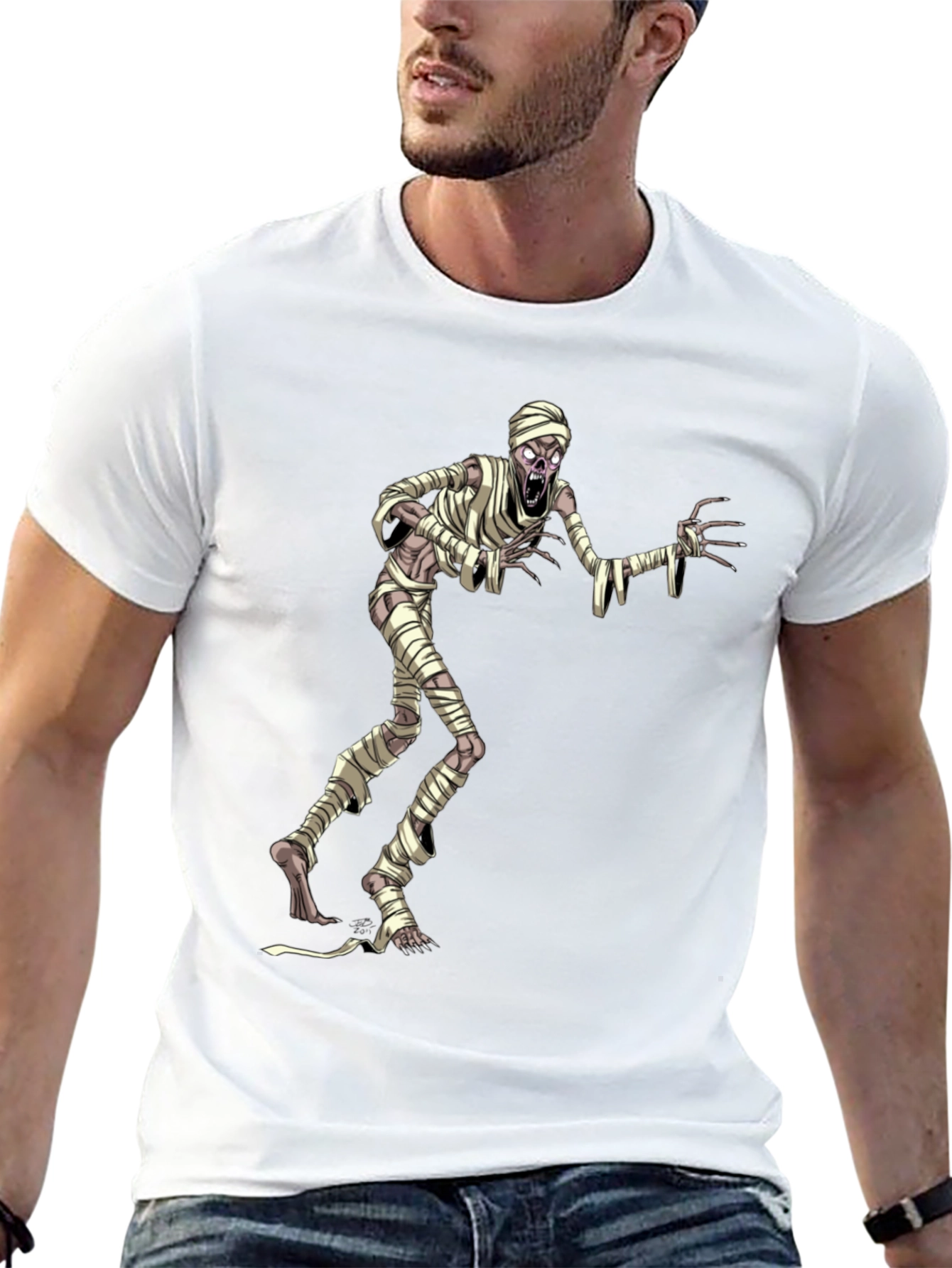 Mummy Graphic T-Shirt - Black Halloween Tee