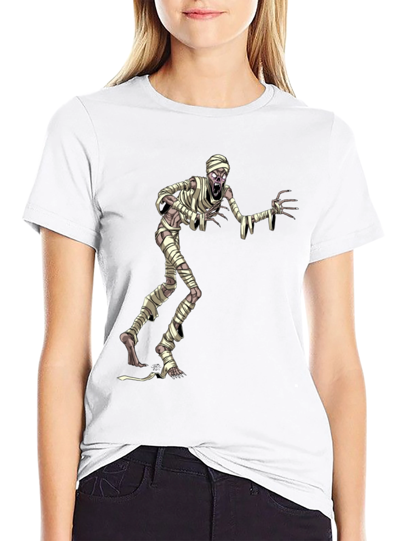 Mummy Graphic T-Shirt - Black Halloween Tee