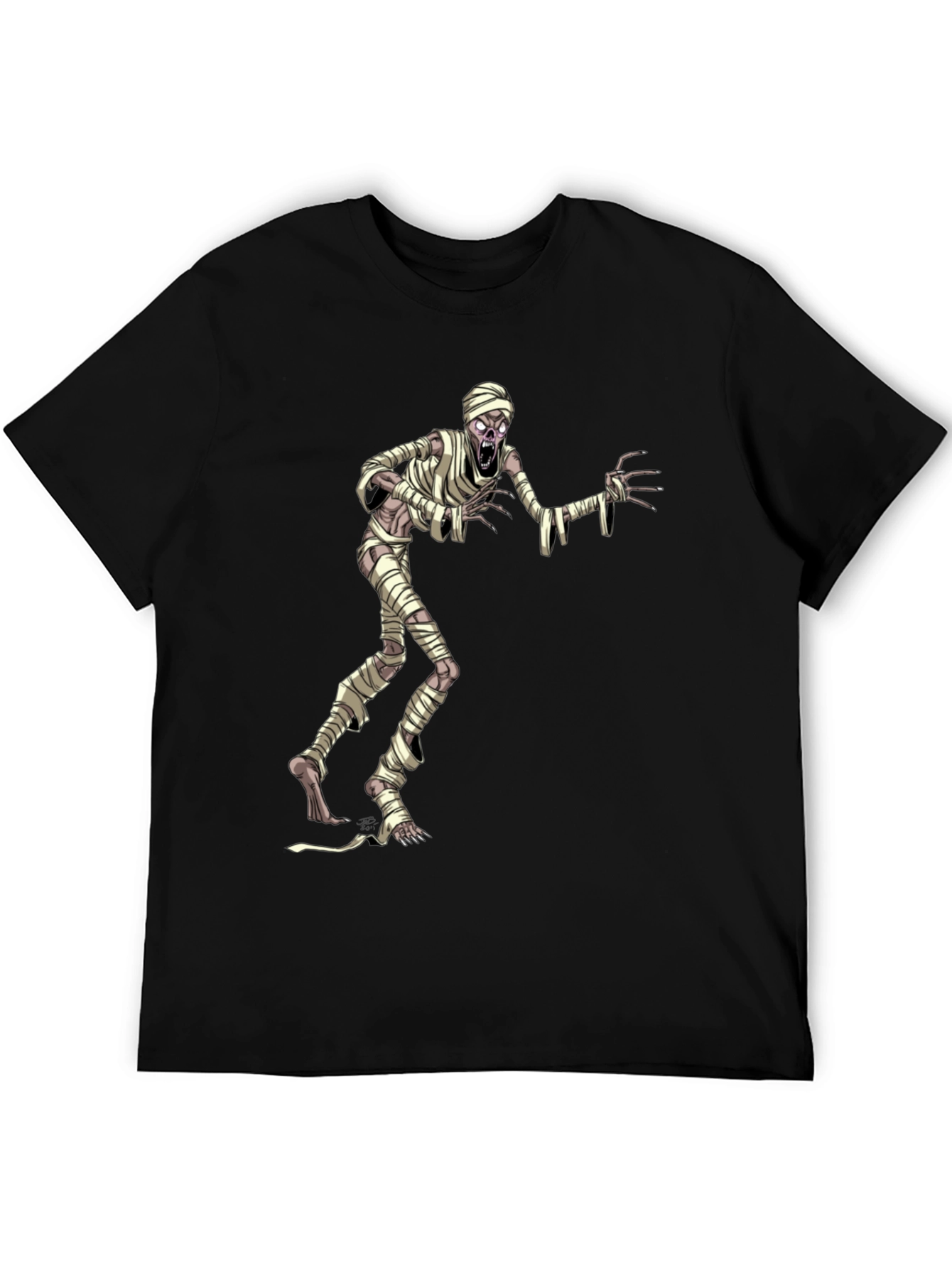 Mummy Graphic T-Shirt - Black Halloween Tee