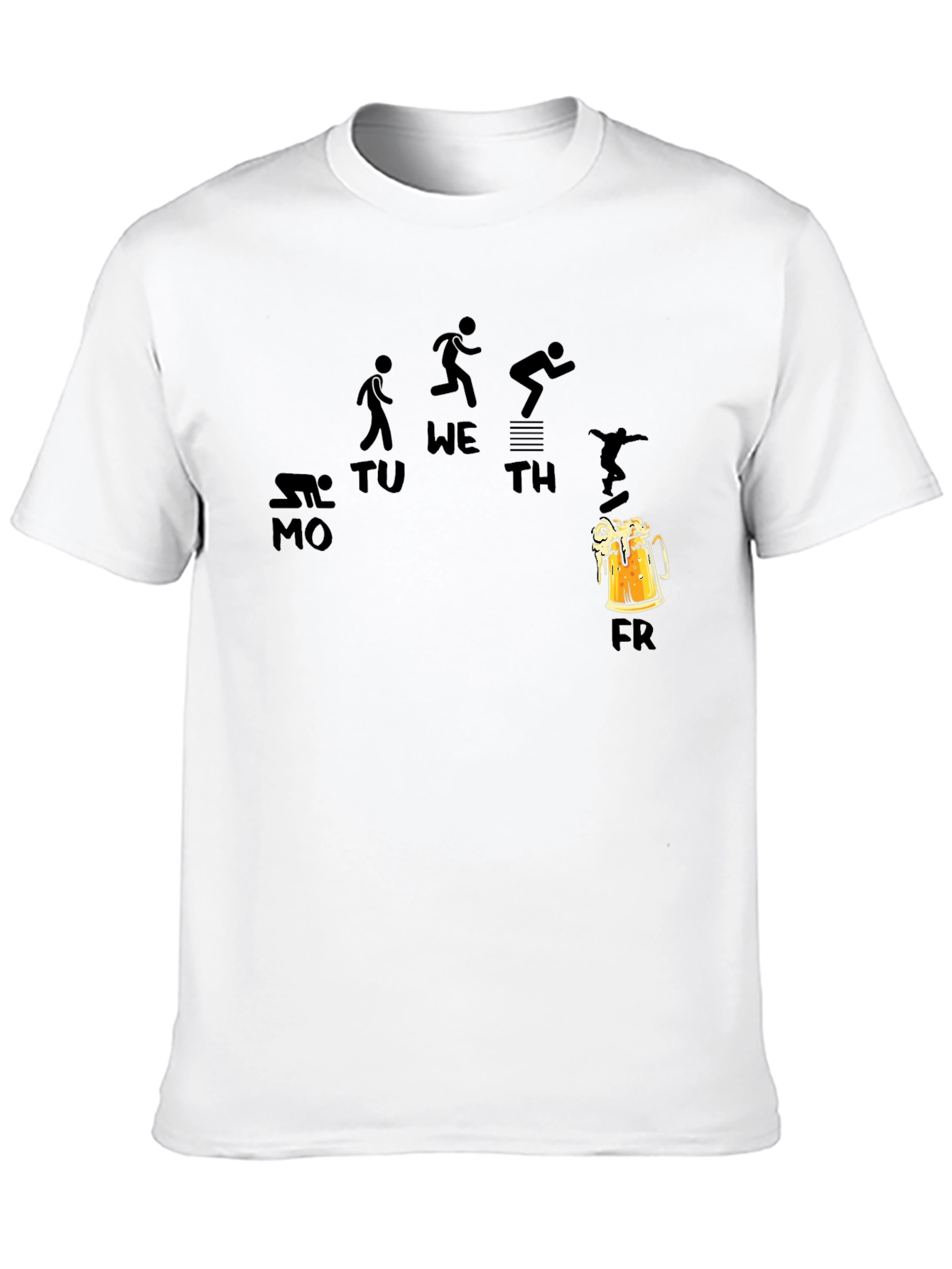 Weekdays and Beer Funny Black T-Shirt