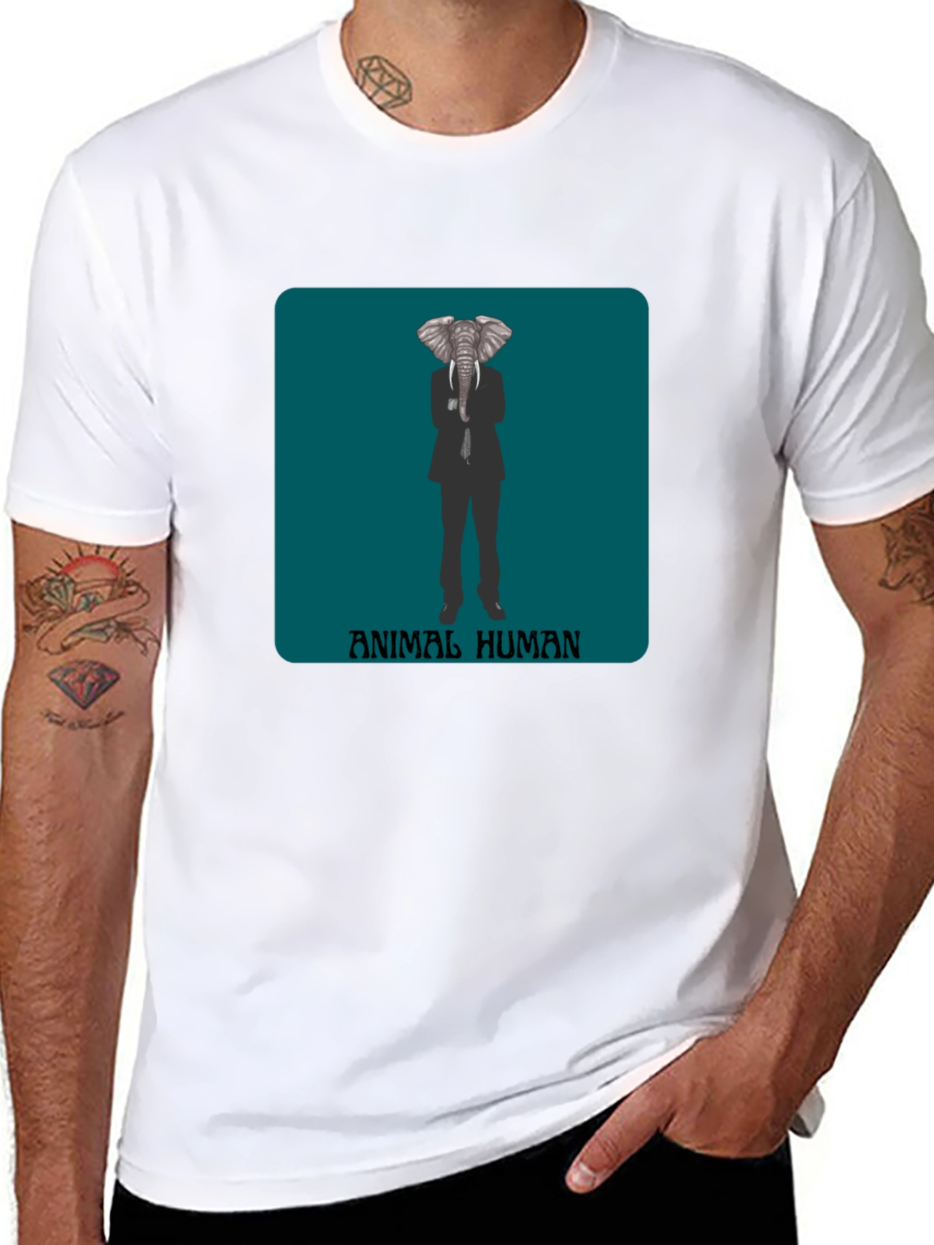 Animal Human Elephant Head T-Shirt